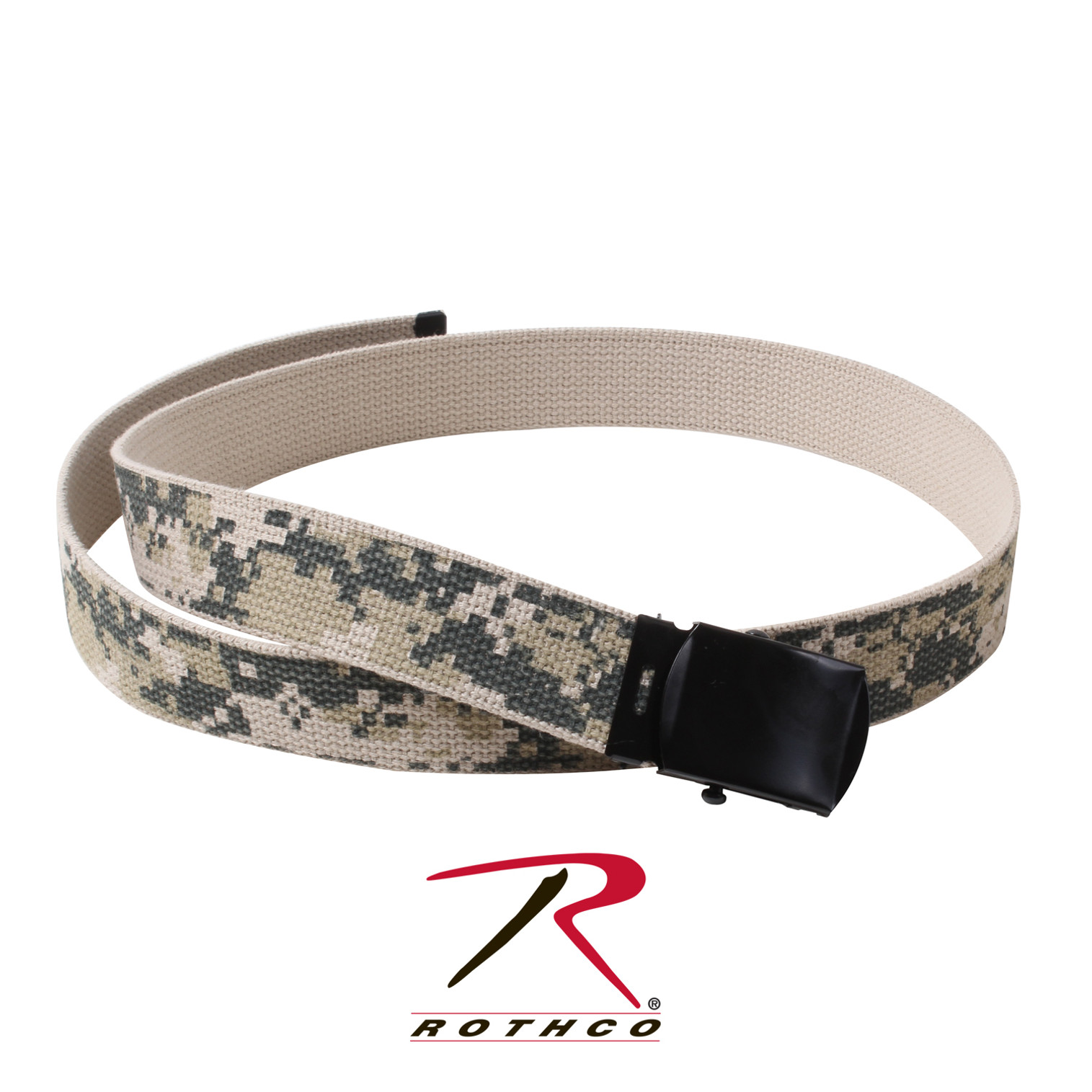 Rothco Camo Reversible Web Belt - 54" - ACU Digital / Khaki