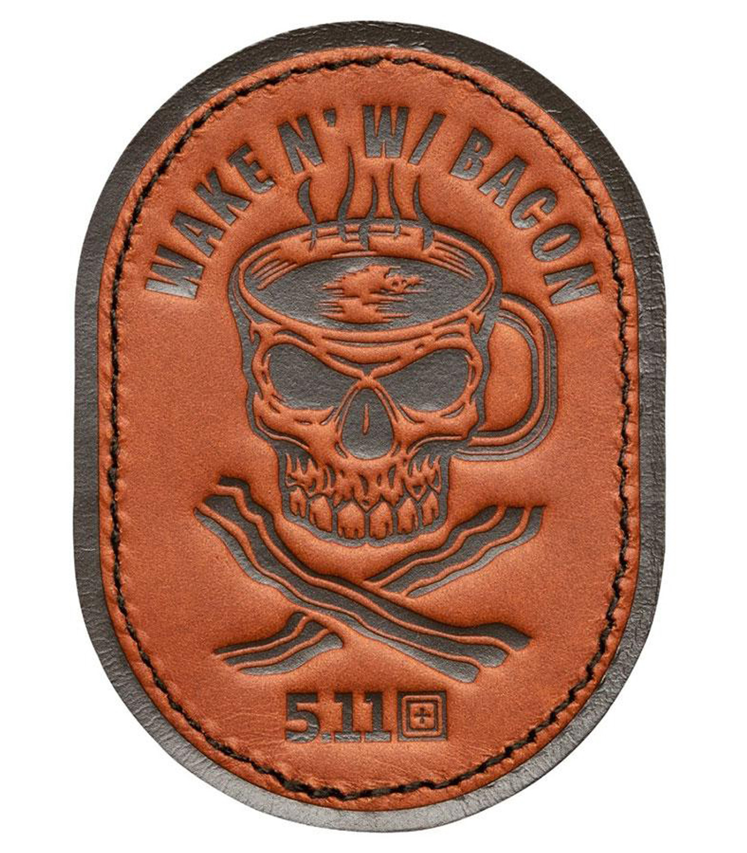 5.11 Tactical "Wake N' With Bacon" Faux Leather Morale Patch