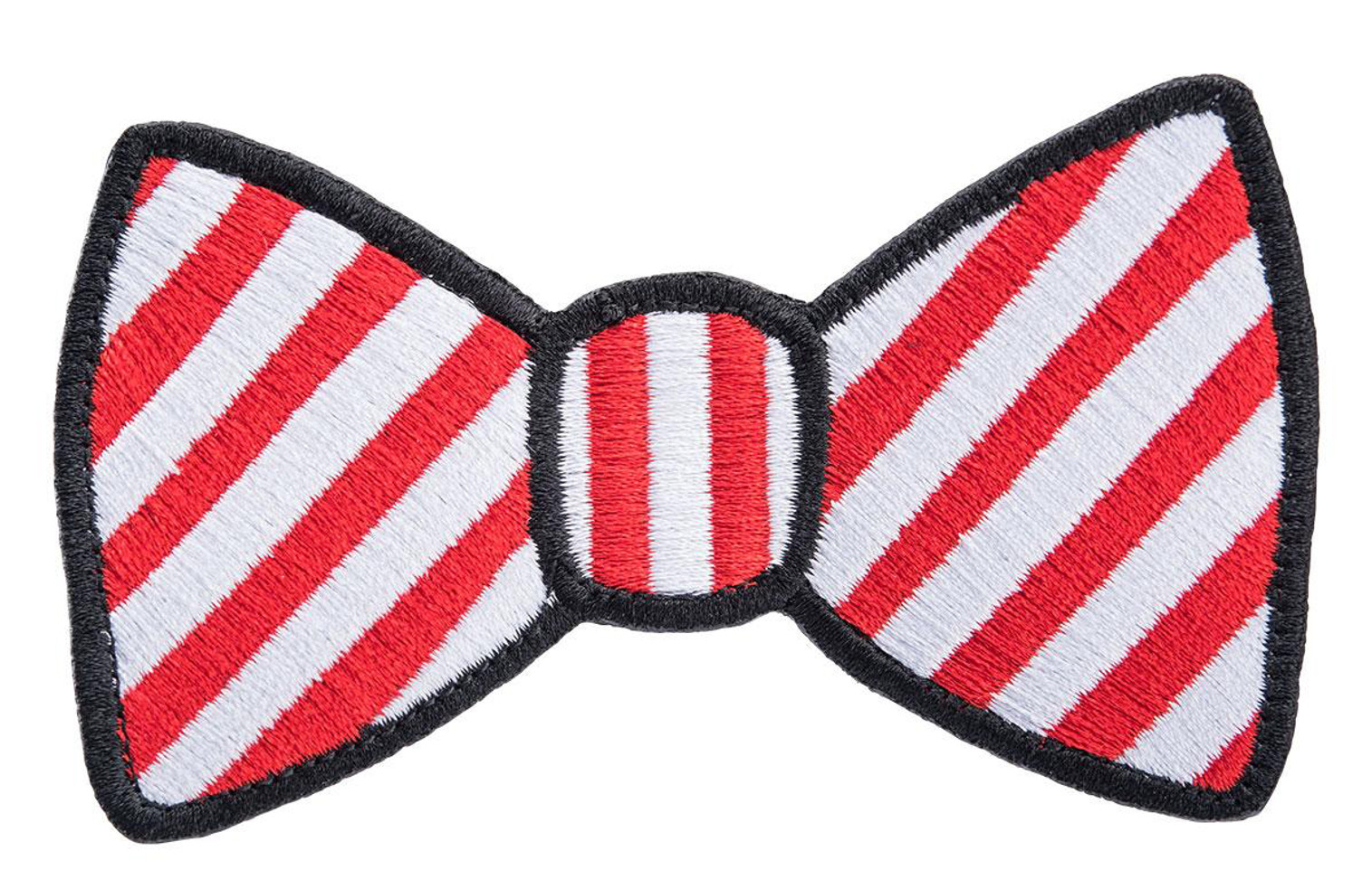Tactical Outfitters "Bow Tie" Embroidered Morale Patch (Color: Red & White Stripe)