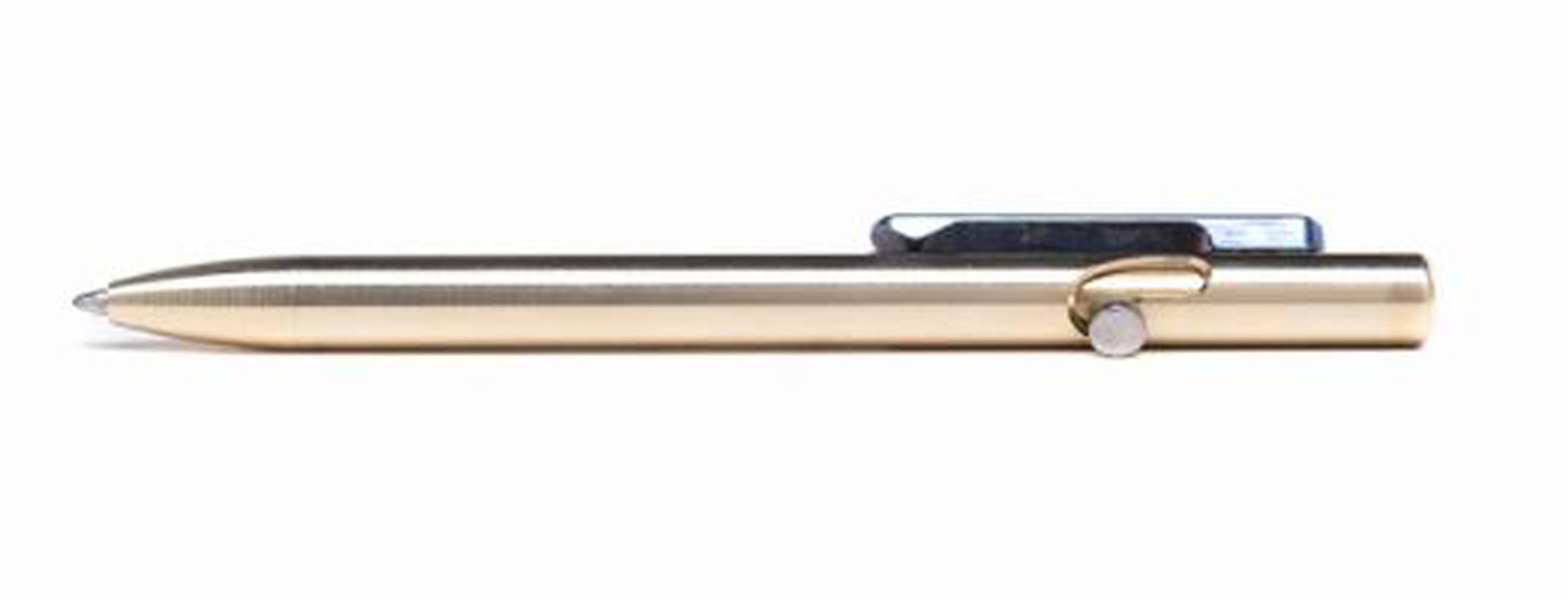 Tactile Turn Slim Bolt Action Pen Short - Bronze w/ Timascus Clip