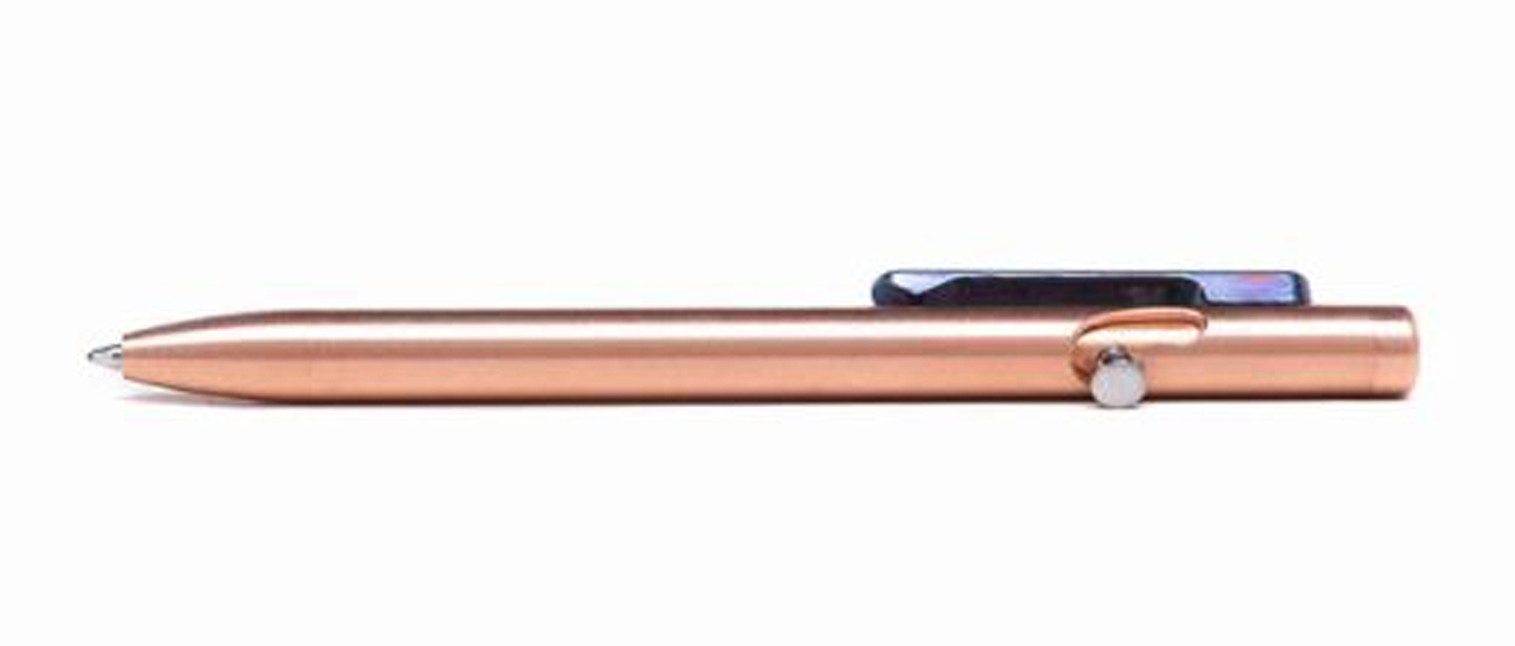Tactile Turn Slim Bolt Action Pen Short - Copper w/ Timascus Clip