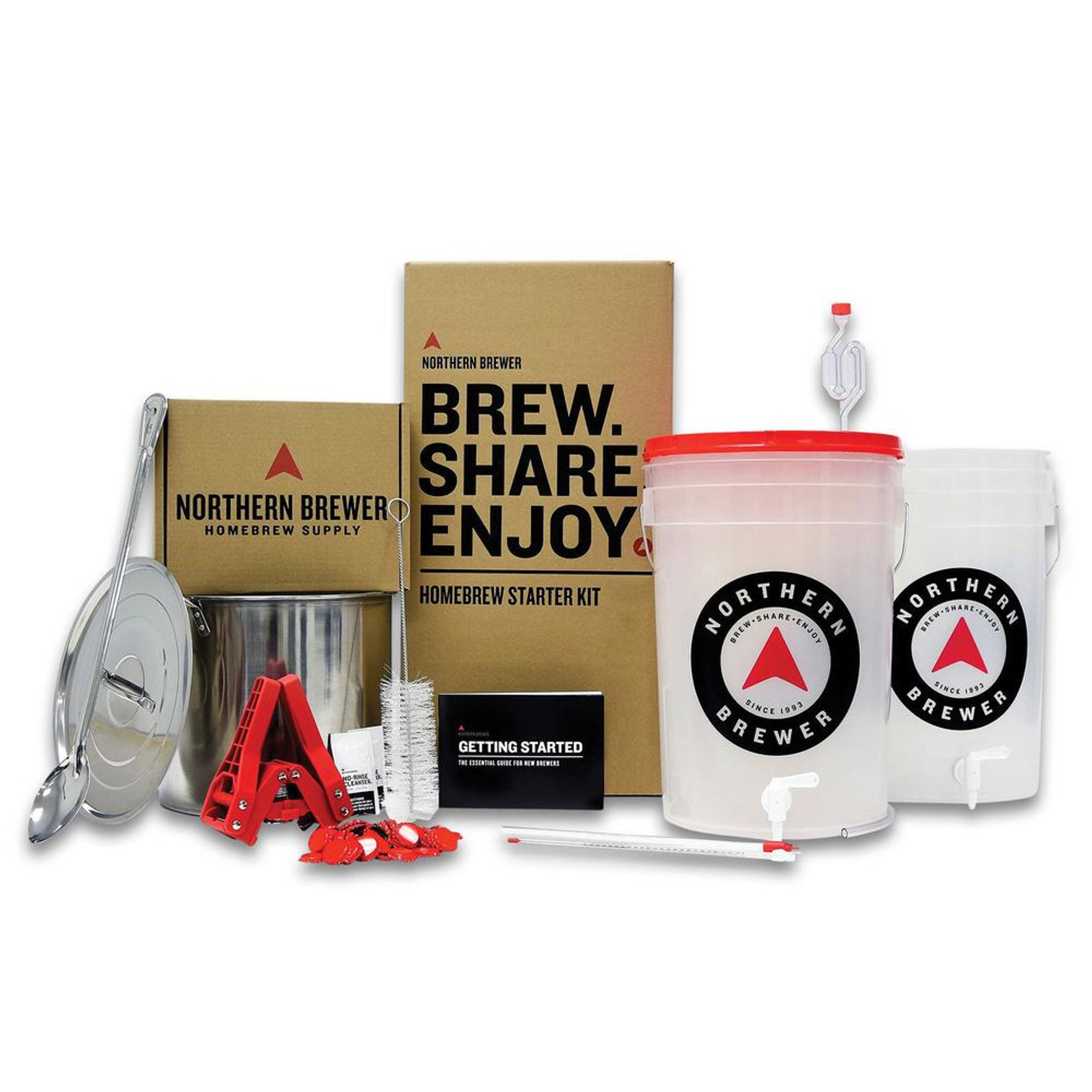 Brew Share Homebrew Starter Block Party Amber Ale Kit - Brewing Equipment, Ingredients And Instructions