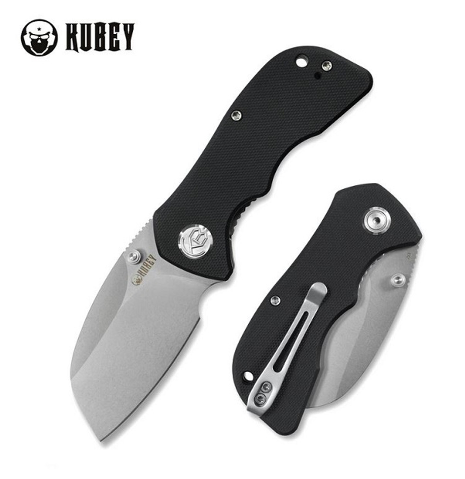 Kubey Karaji Folding Knife, D2 Sheepsfoot, G10 Black, KU180A