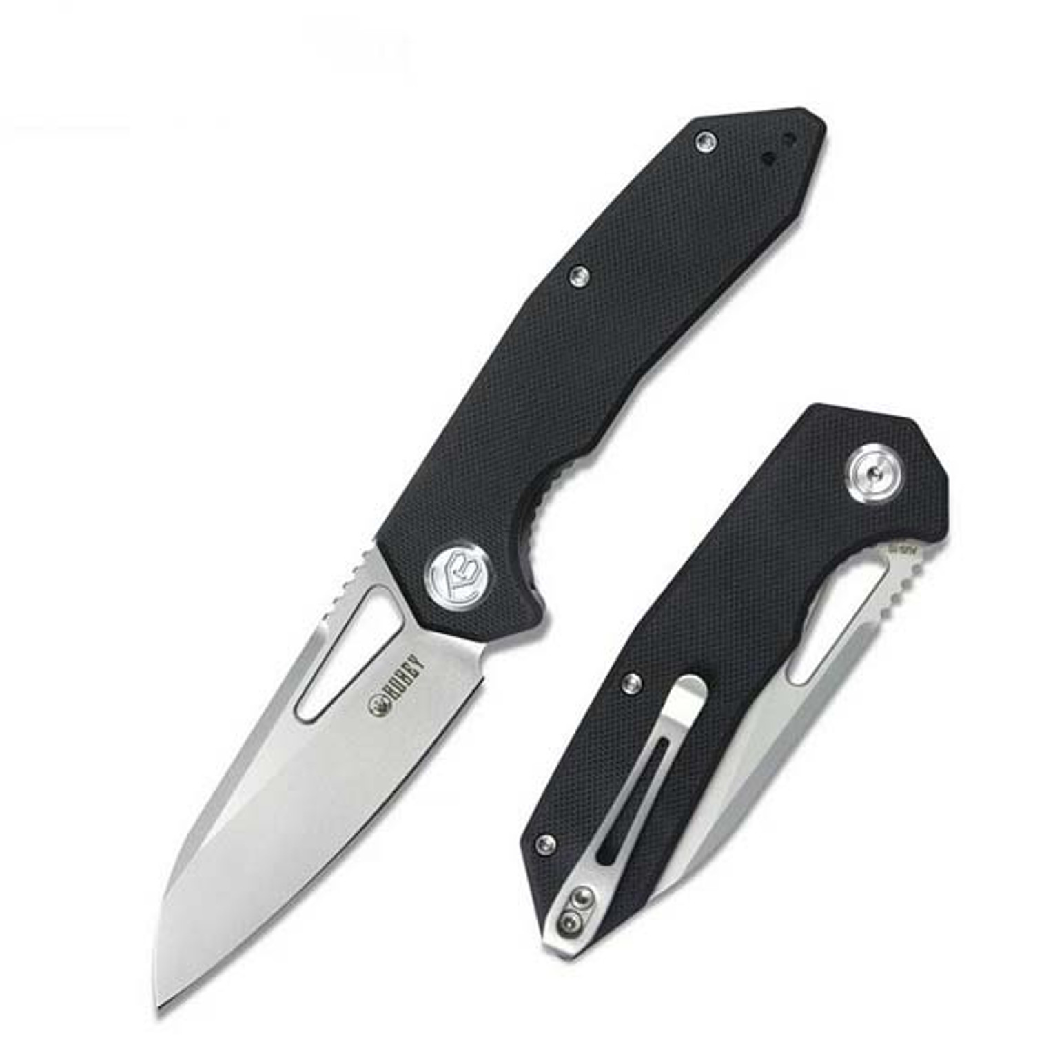 Kubey Vagrant Folding Knife, AUS 10, G10 Black, KU291A
