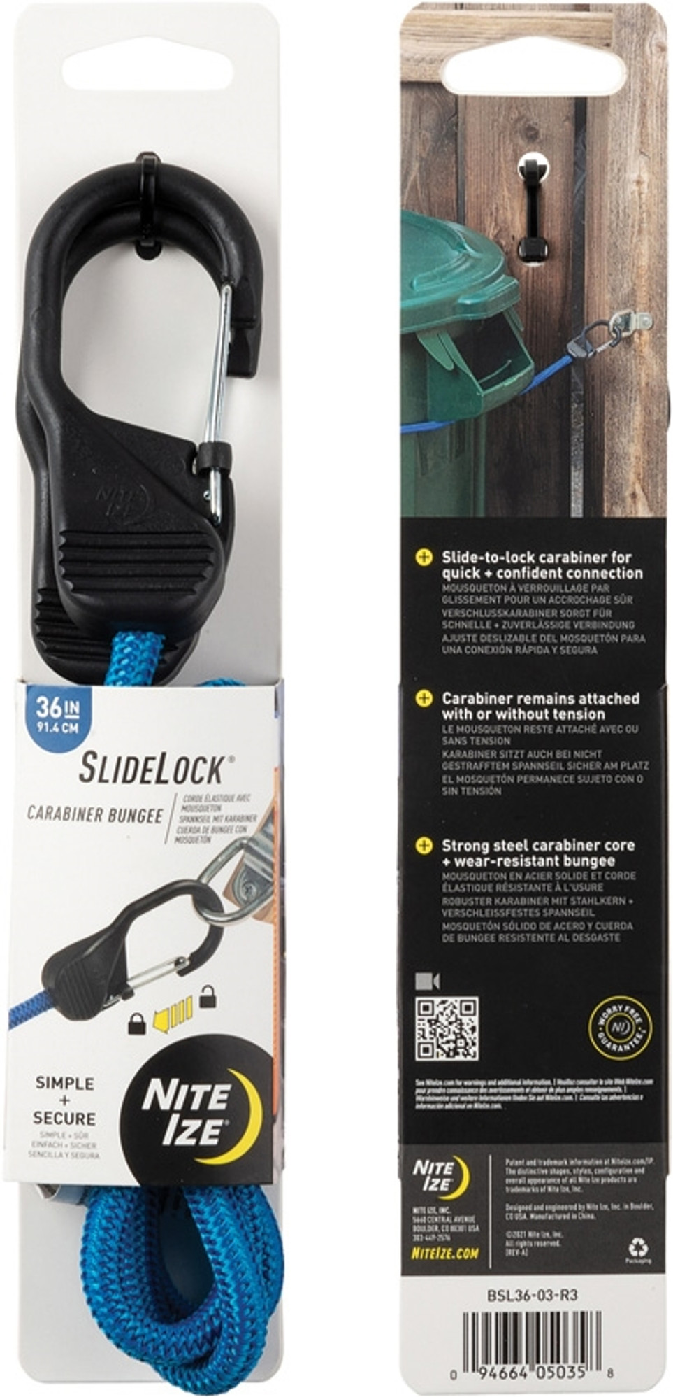 Bungee Slide Lock 36in Blue