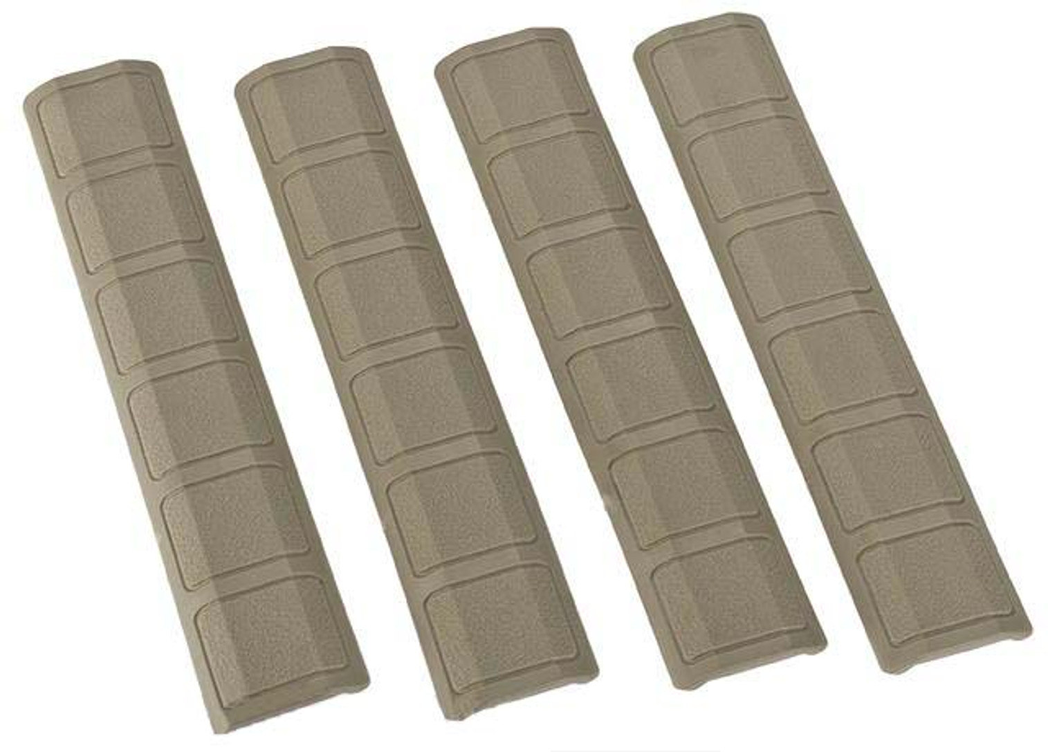 G&P Rubber Panel Type Keymod 6" Rail Covers - Set of 4 (Color: Sand)