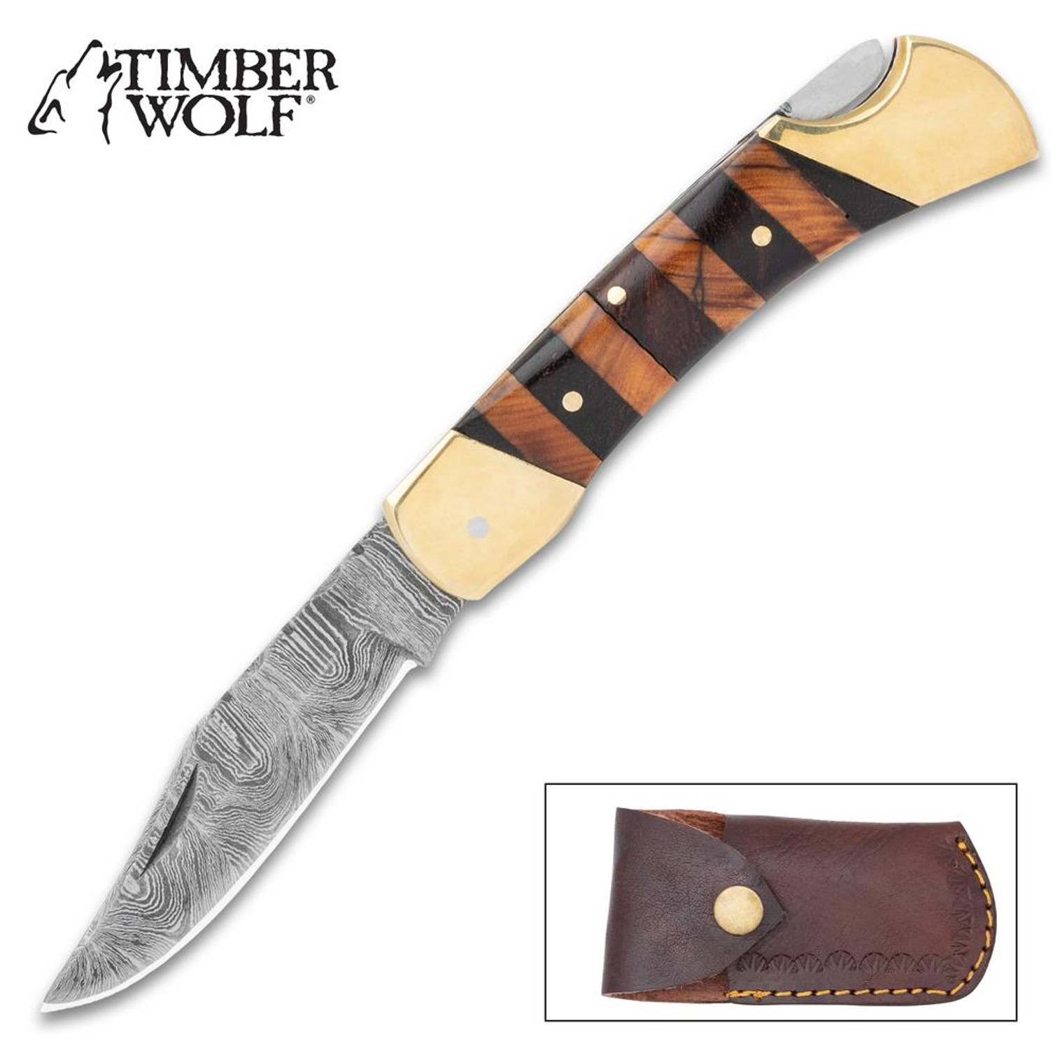 Timber Wolf Emerald Stripe Bowie Knife And Sheath