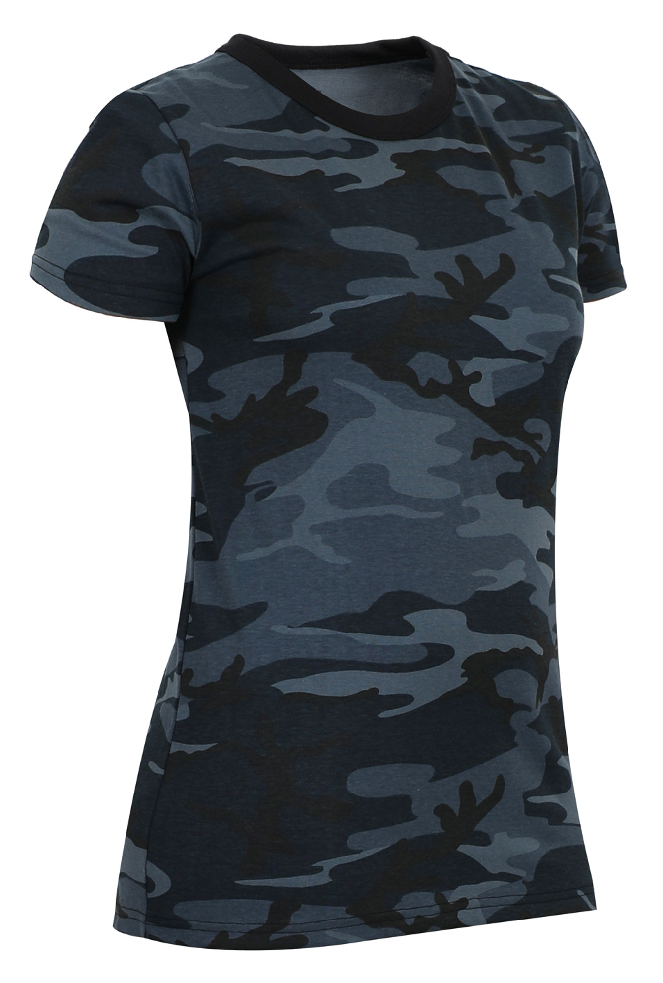 Rothco Womens Long Length Camo T-Shirt - Midnight Blue Camo