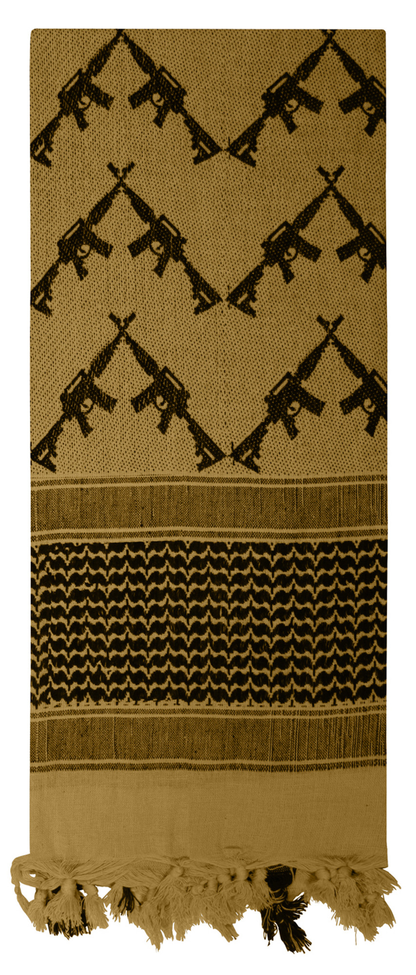 Rothco Crossed Rifles Shemagh Tactical Desert Keffiyeh Scarf - Coyote Brown