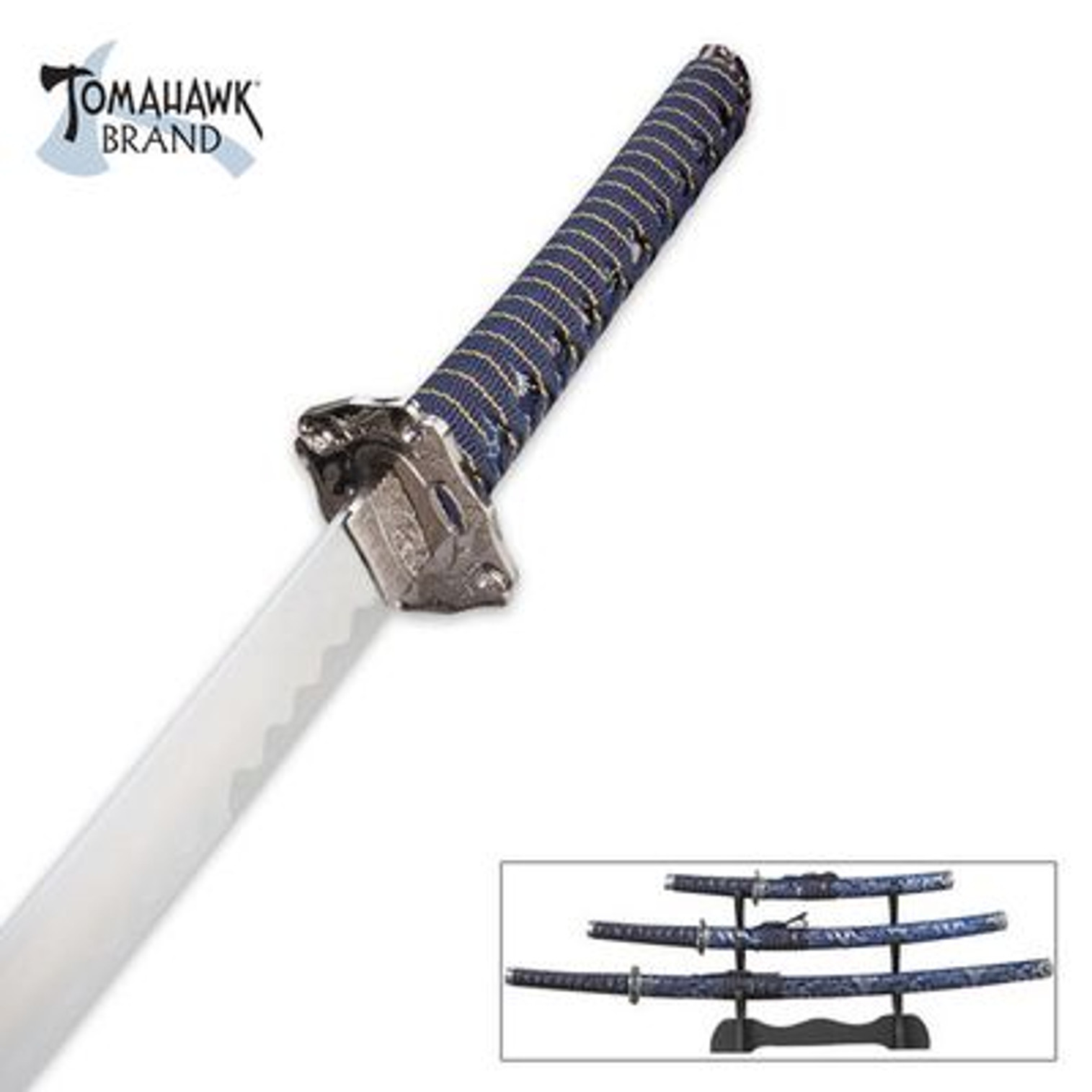 Samurai Master Blue 3 Piece Sword Set