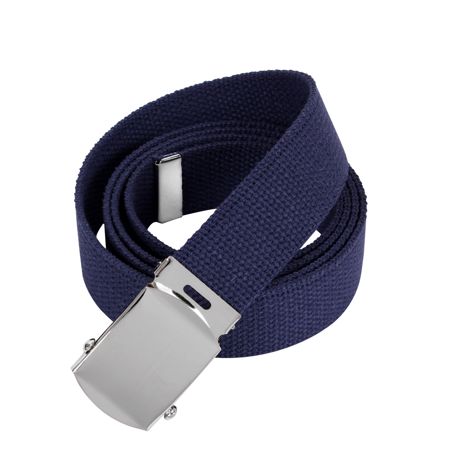 Rothco Military Web Belts - 44 Inches Long - Navy Blue/Chrome