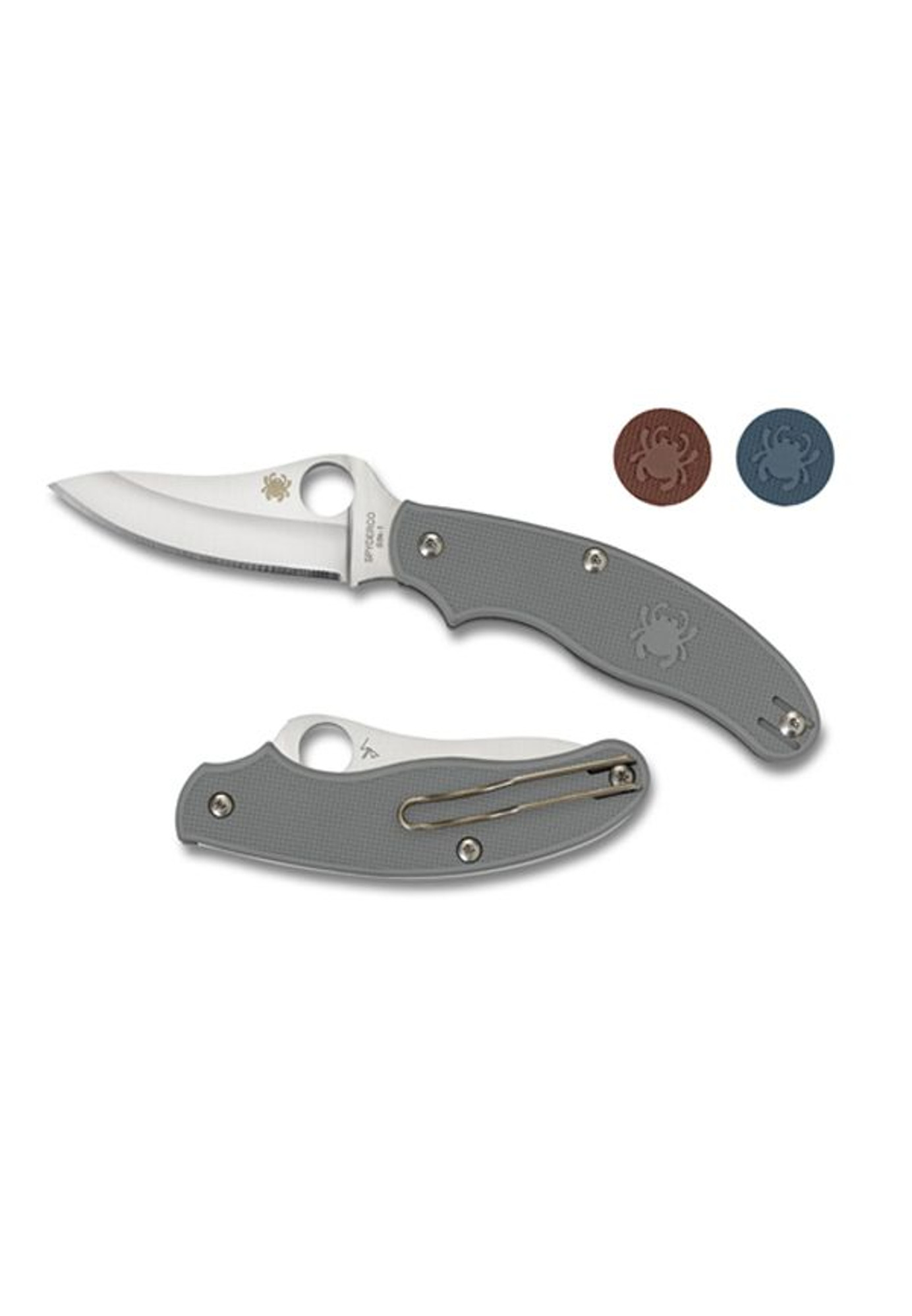 Spyderco UK Penknife Gray FRN Drop Point Plain Edge Folding Knife
