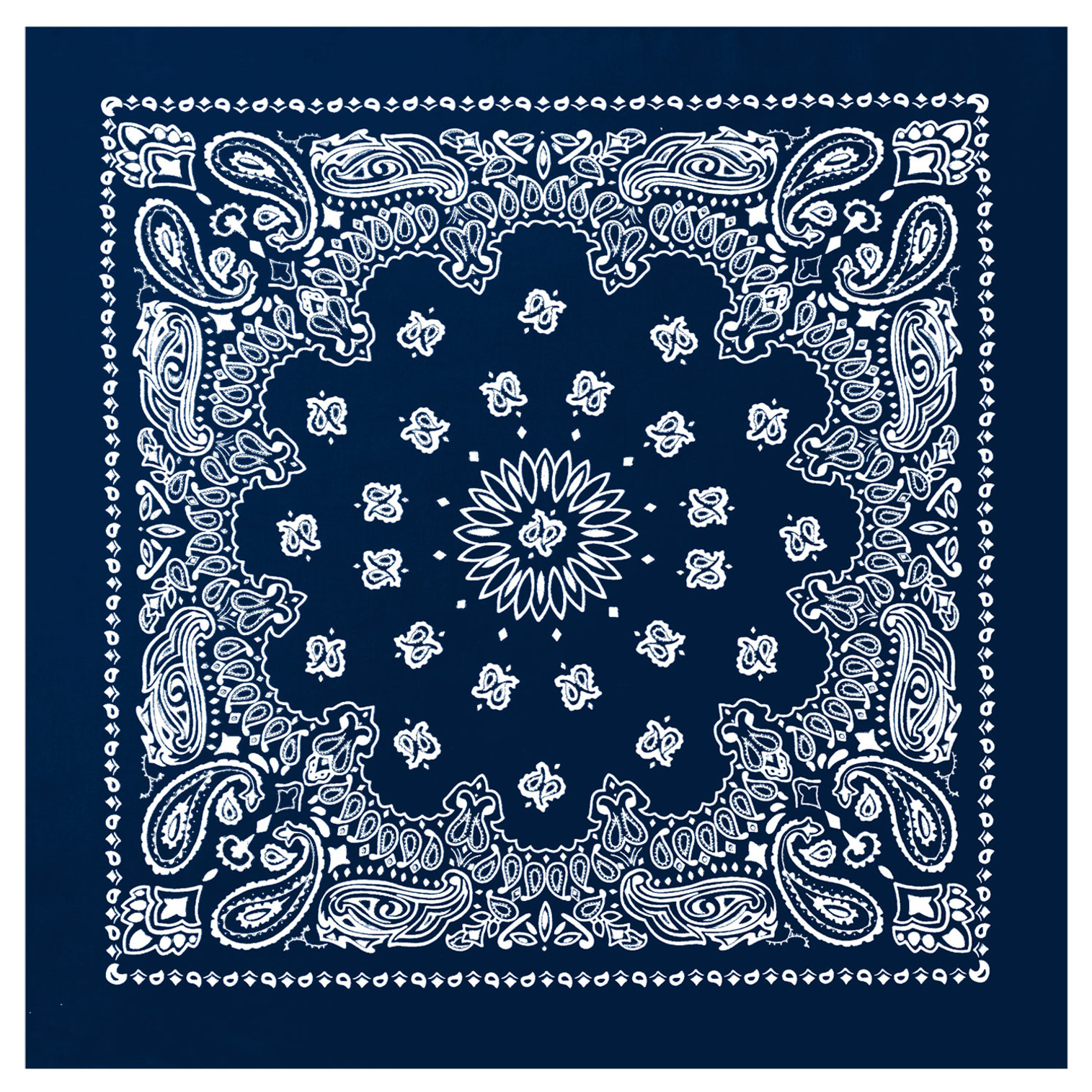 Rothco Trainmen Paisley Bandana - 22" X 22" - Navy Blue