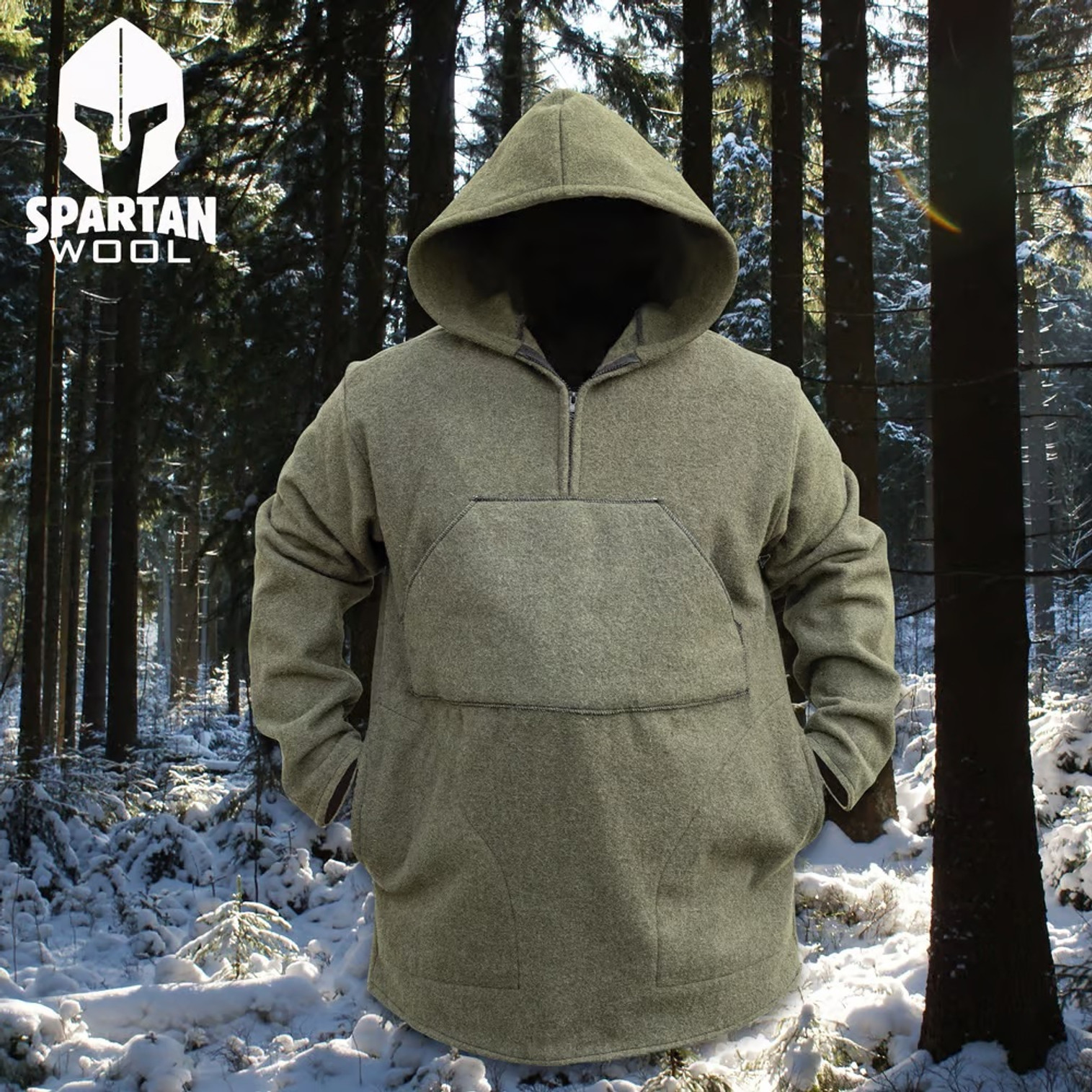 Spartan Wool OD Anorak Jacket w/Hood