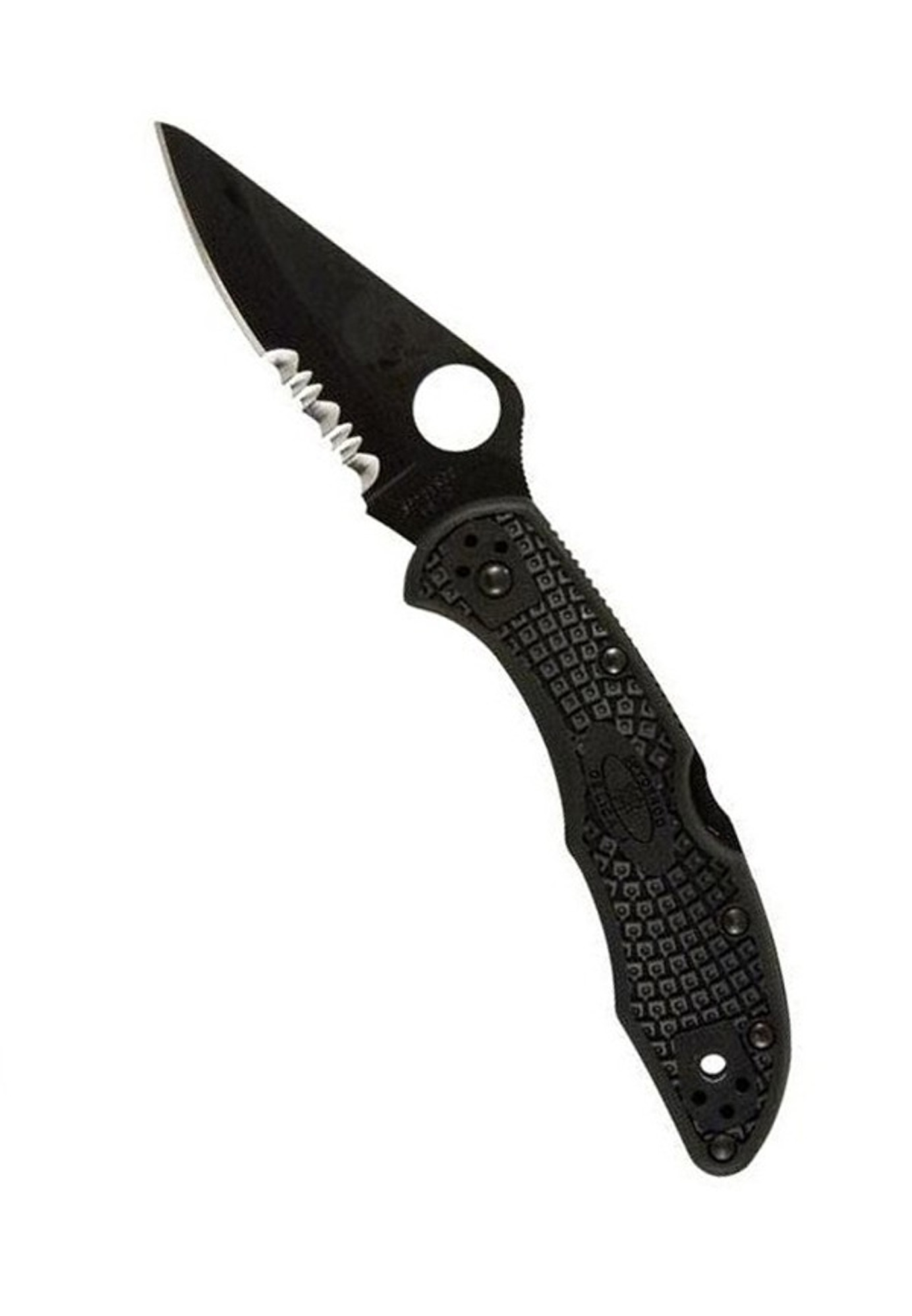 Spyderco Delica 4 Lightweight Black FRN Blade Combination Edge Folding Knife