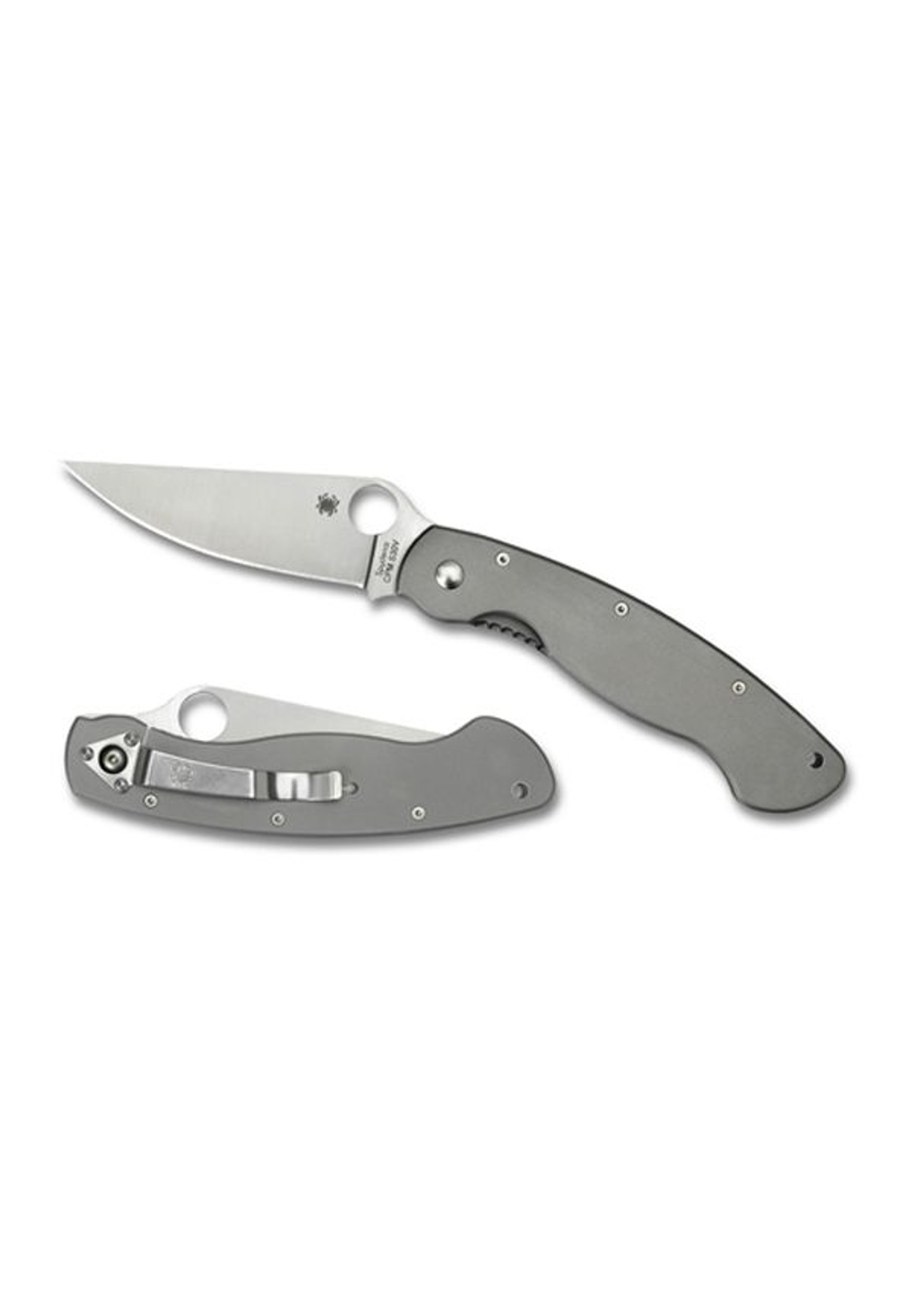 Spyderco Military Model Titanium Plain Edge Folding Knife