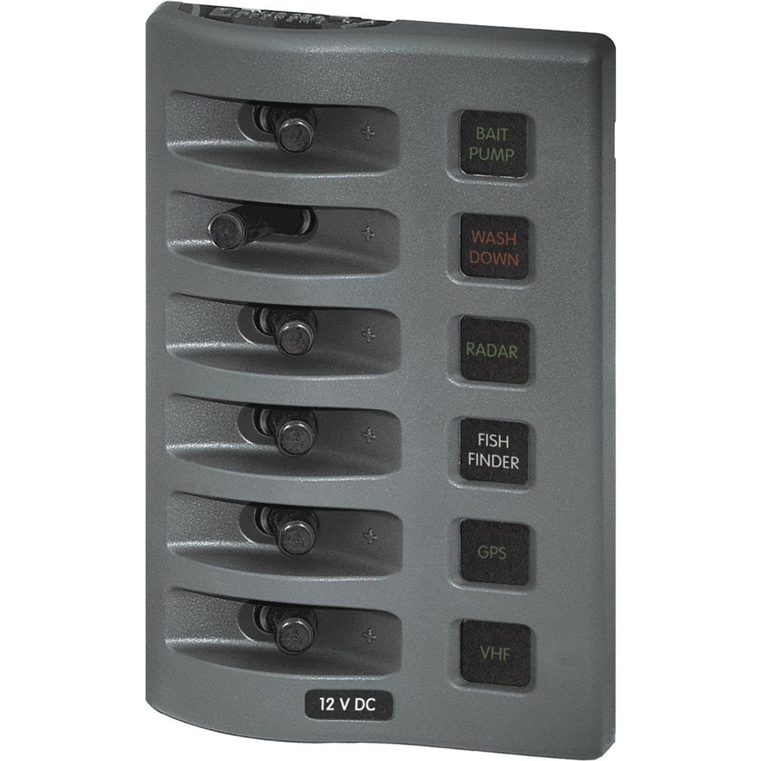 Blue Sea 4306 WeatherDeck Water Resistant Fuse Panel - 6 Position - Grey