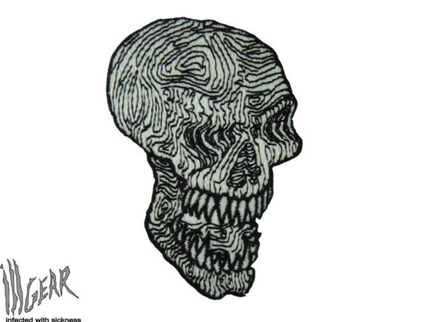 Topographic Map Skull Glow In The Dark - Morale Patch