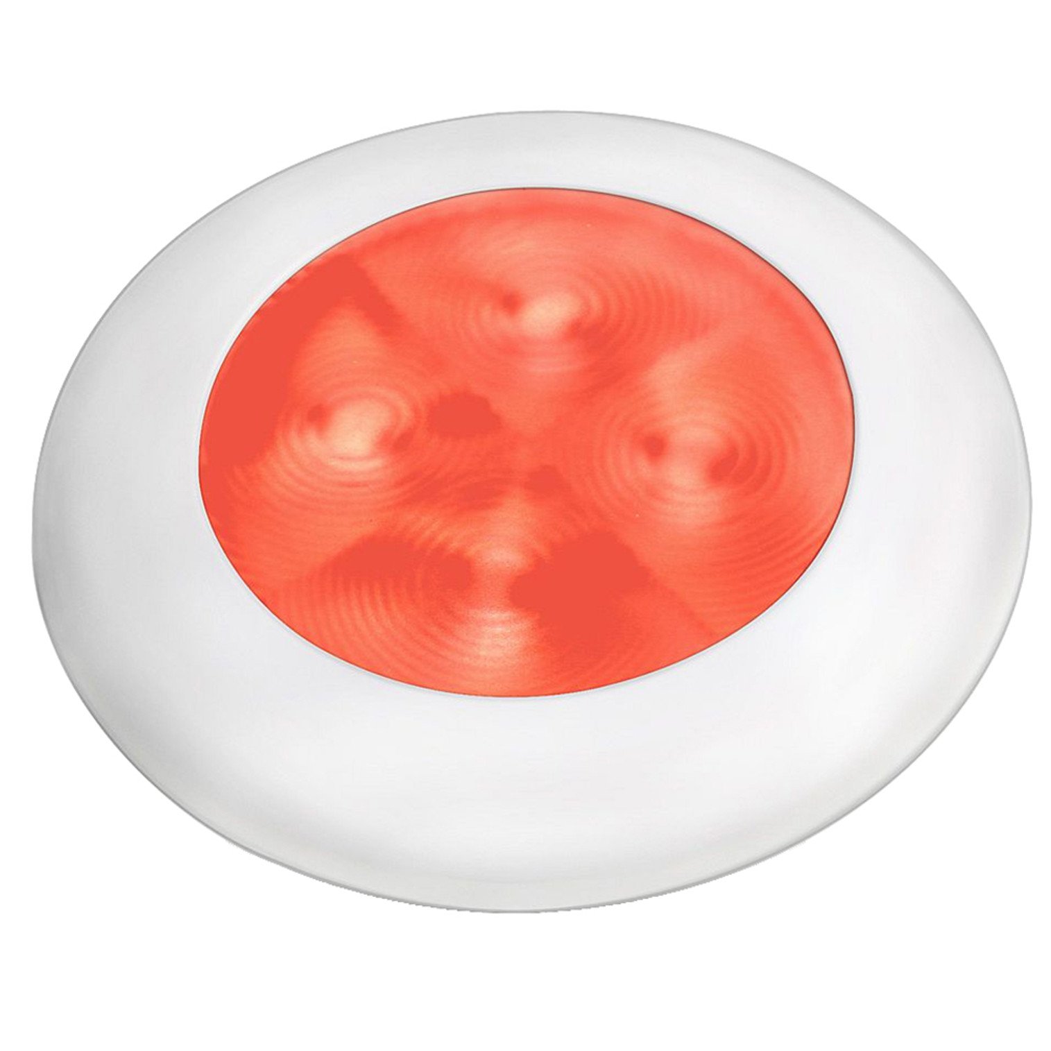 Hella Marine Slim Line LED 'Enhanced Brightness' Round Courtesy Lamp - Red LED - White Plastic Bezel - 12V