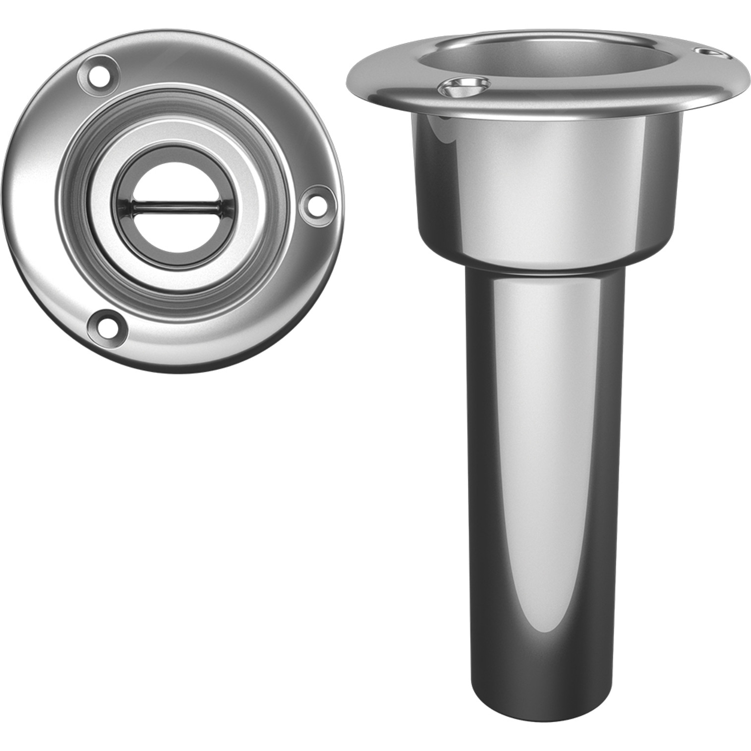 Mate Series Stainless Steel 0 Rod & Cup Holder - Open - Round Top