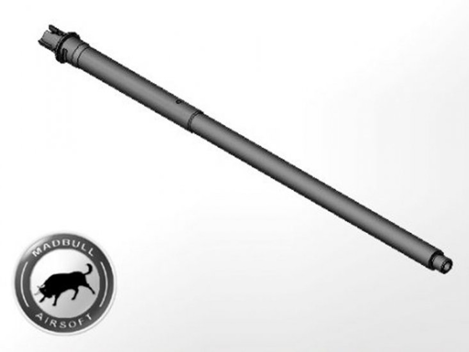 Madbull Airsoft 16 in. Bull Outer Barrel - Matte Silver