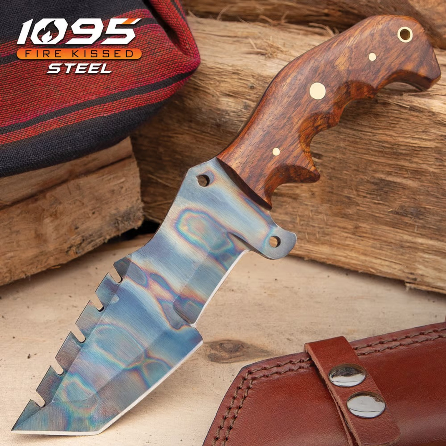 Timber Wolf Trial By Fire Tracker Knife & Sheath