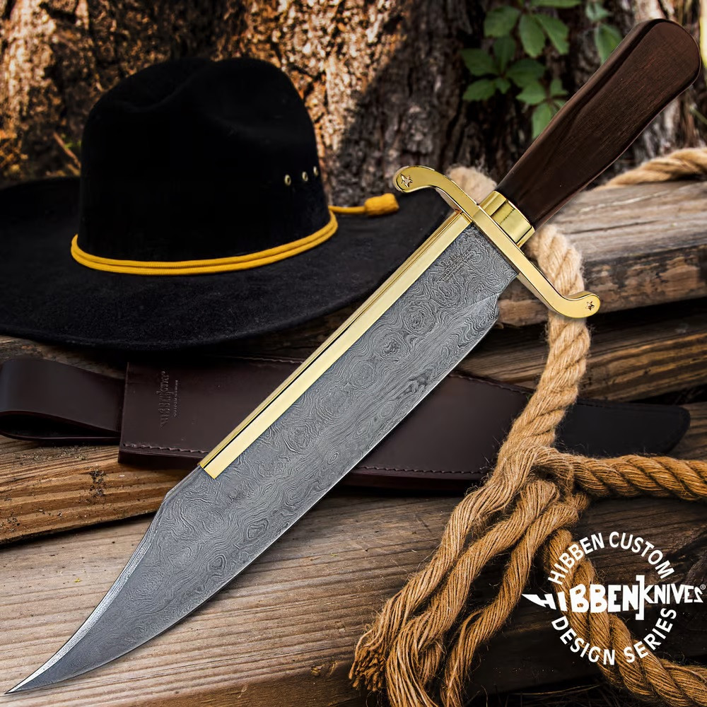 Gil Hibben Old West Toothpick Bowie Knife & Leather Sheath Gil Hibben Old West Toothpick Bowie Knife & Leather Sheath