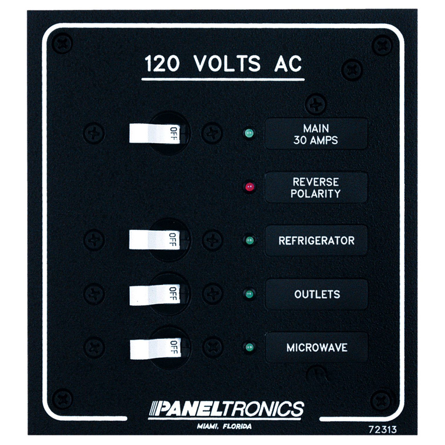 Paneltronics Standard AC 3 Position Breaker Panel & Main w/LEDs