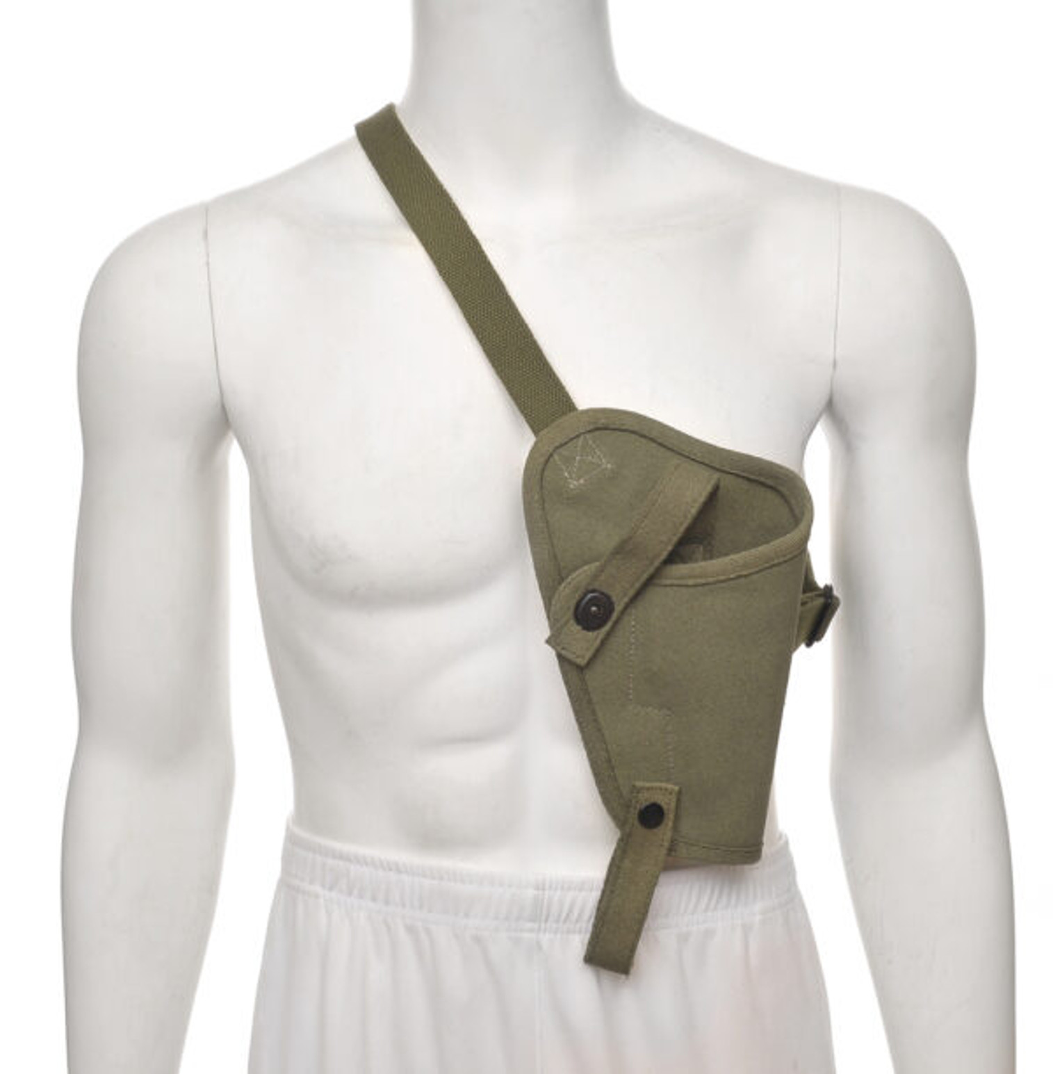 OD Cotton Webbing Tanker Shoulder Holster Fits Glock 17 Marked JT&L