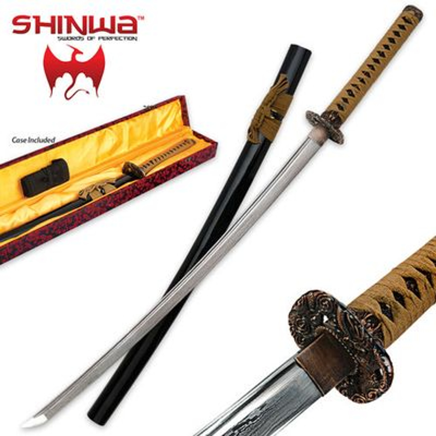 Shinwa Royal Zatoichi Damascus Sword - Brown