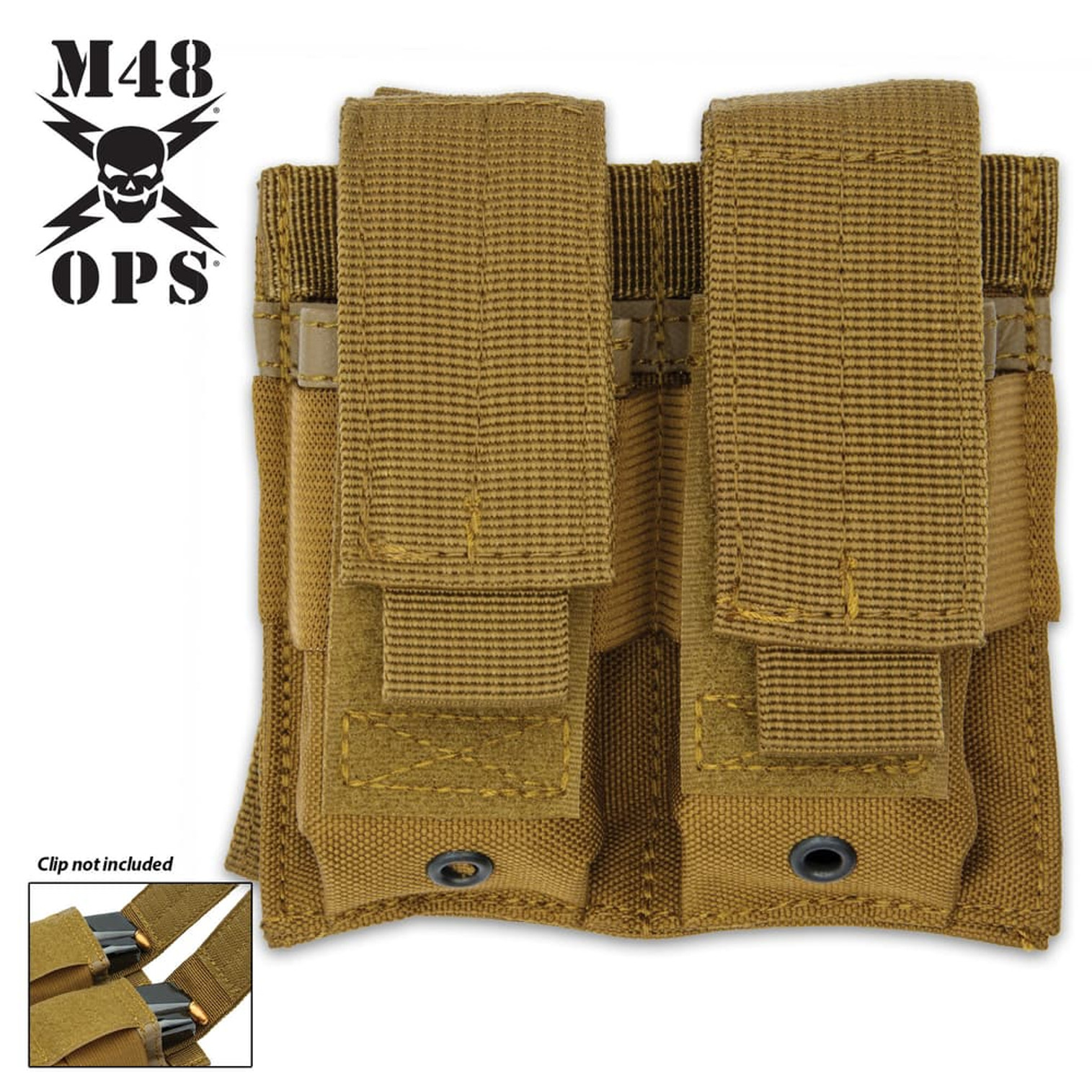 M48 Coyote Brown MOLLE Double Pistol Mag Pouch 