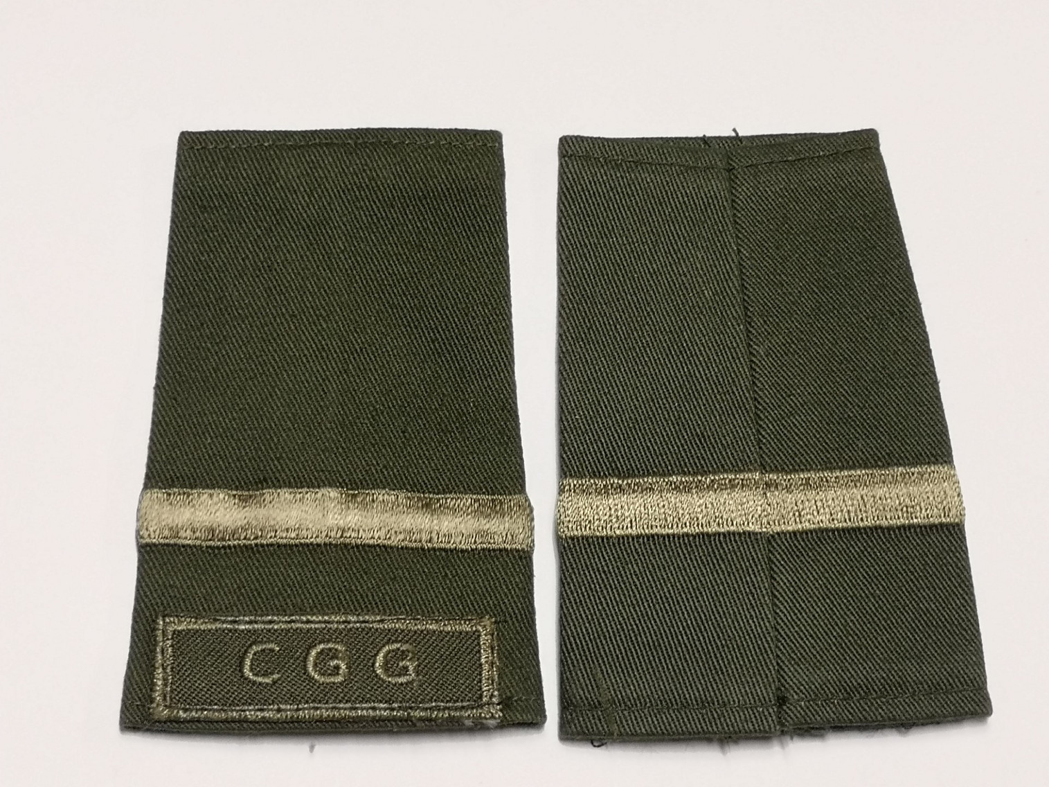 Canadian Armed Forces Green Rank Epaulets CGG - Second Lieutenant