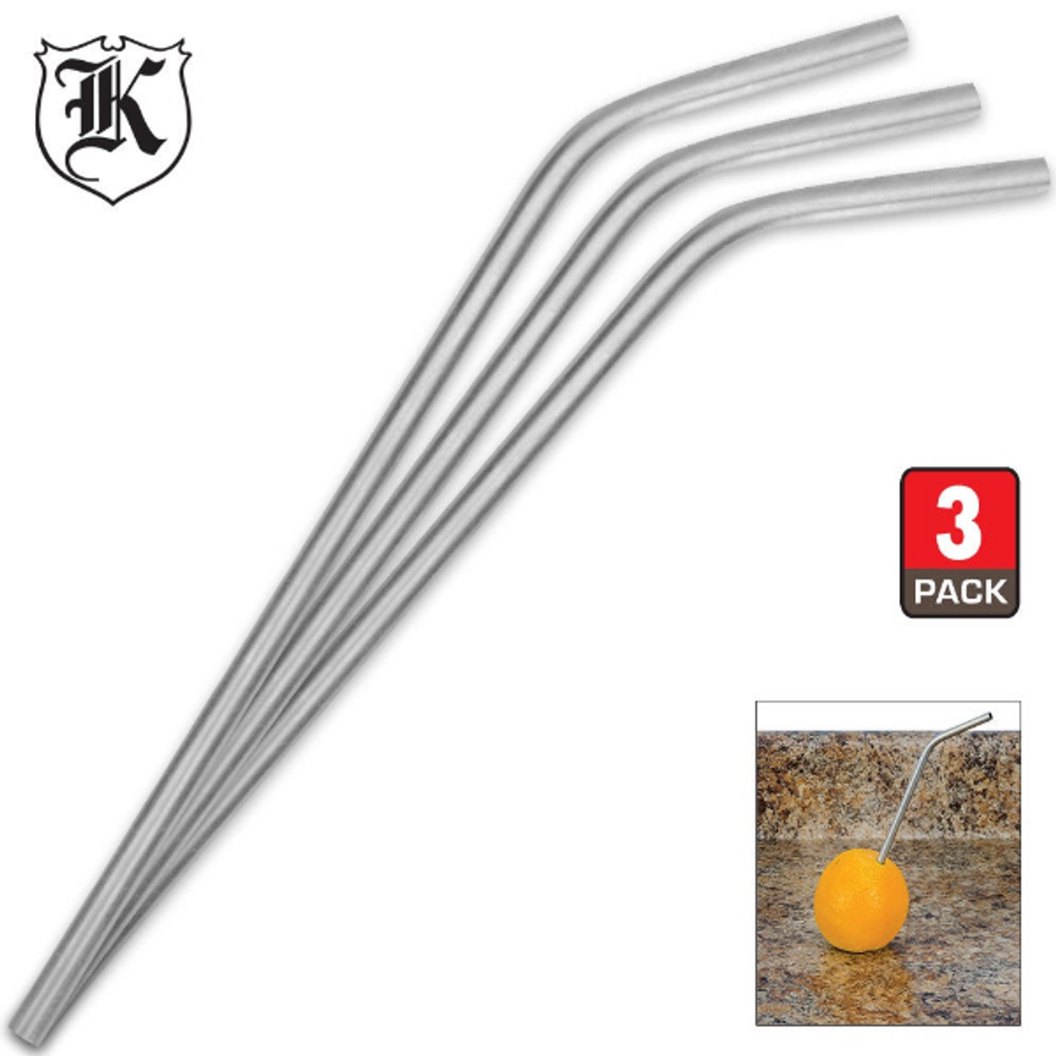 Hornet Stainless Steel Drinking Straw - 3 Pack