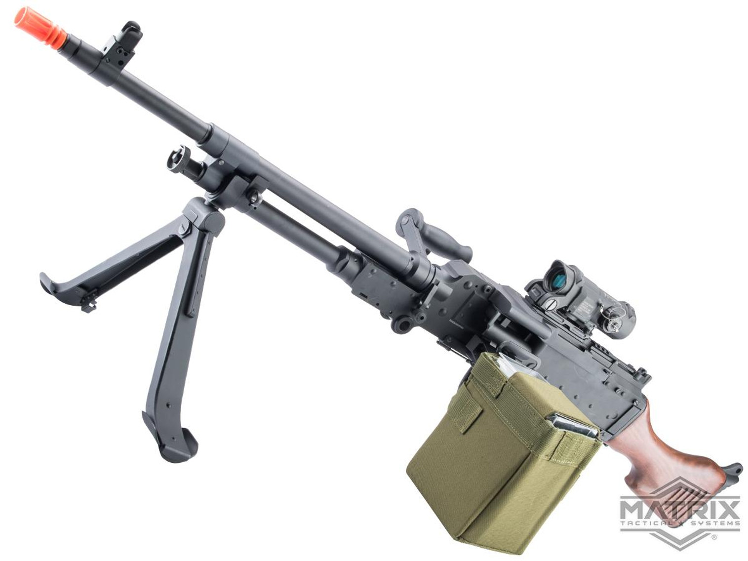 Matrix M240 Airsoft AEG Machine Gun w/ Box Magazine (Model: Wood Stock)