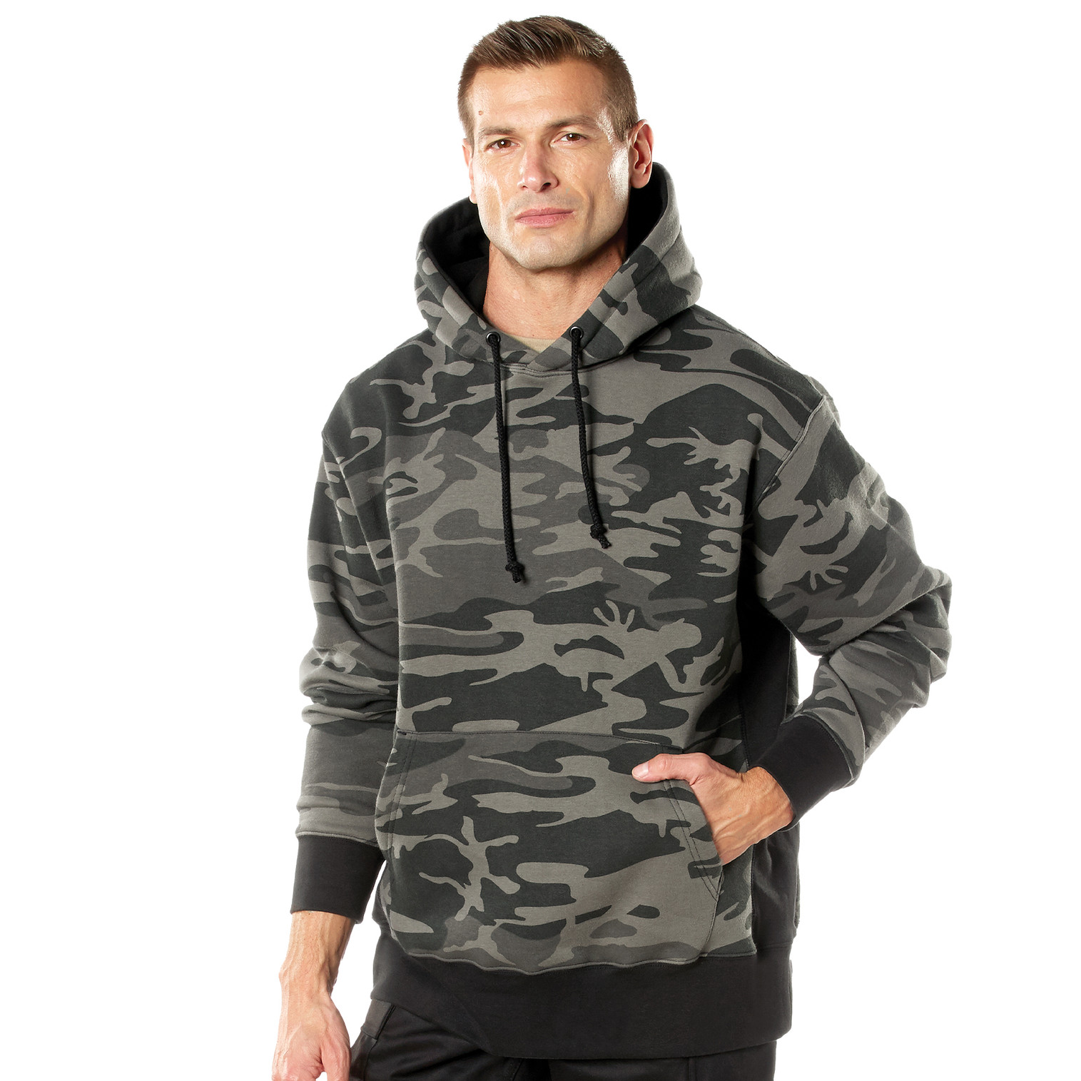 Rothco Every Day Pullover Hooded Sweatshirt - Black Camo