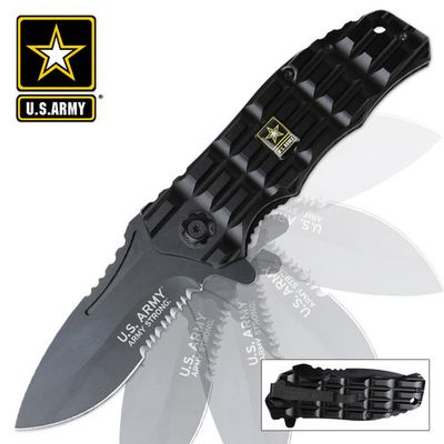 Officially Licensed U.S. Army Tanker Assisted Opening Folding Pocket Knife Black