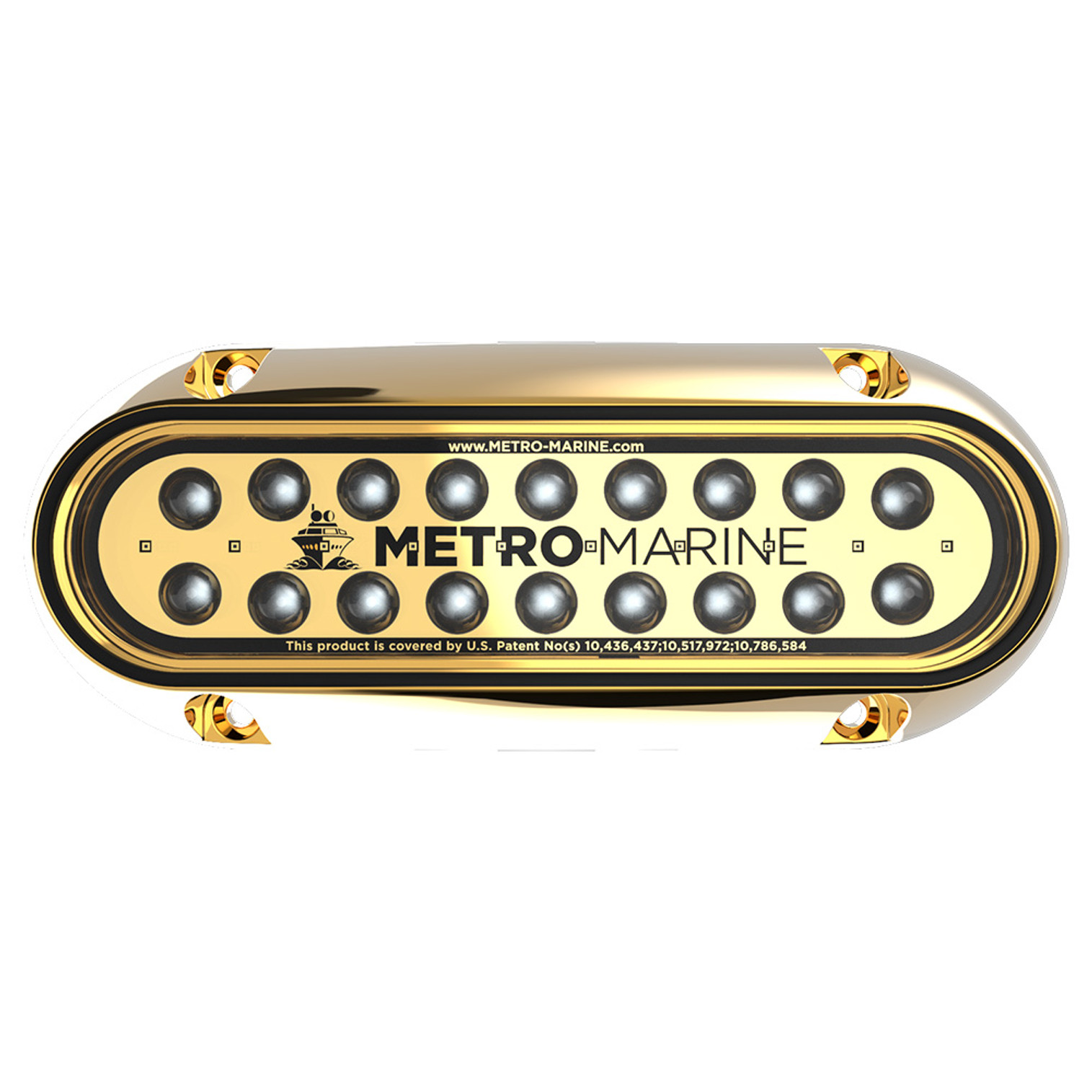 Metro Marine High-Output Elongated Underwater Light w/Intelligent Monochromatic LED's - Aqua, 45 Beam