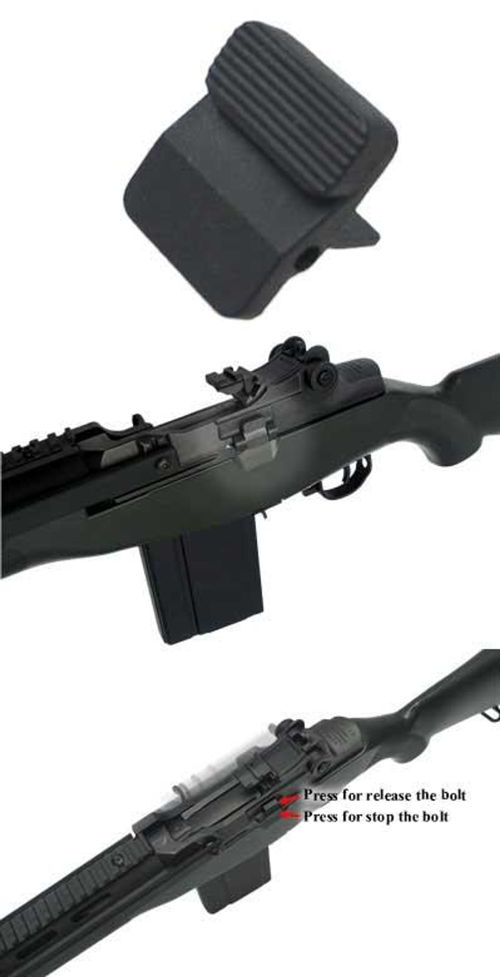 KING ARMS Steel M14 Extended Bolt Release for M14 Series Airsoft AEG
