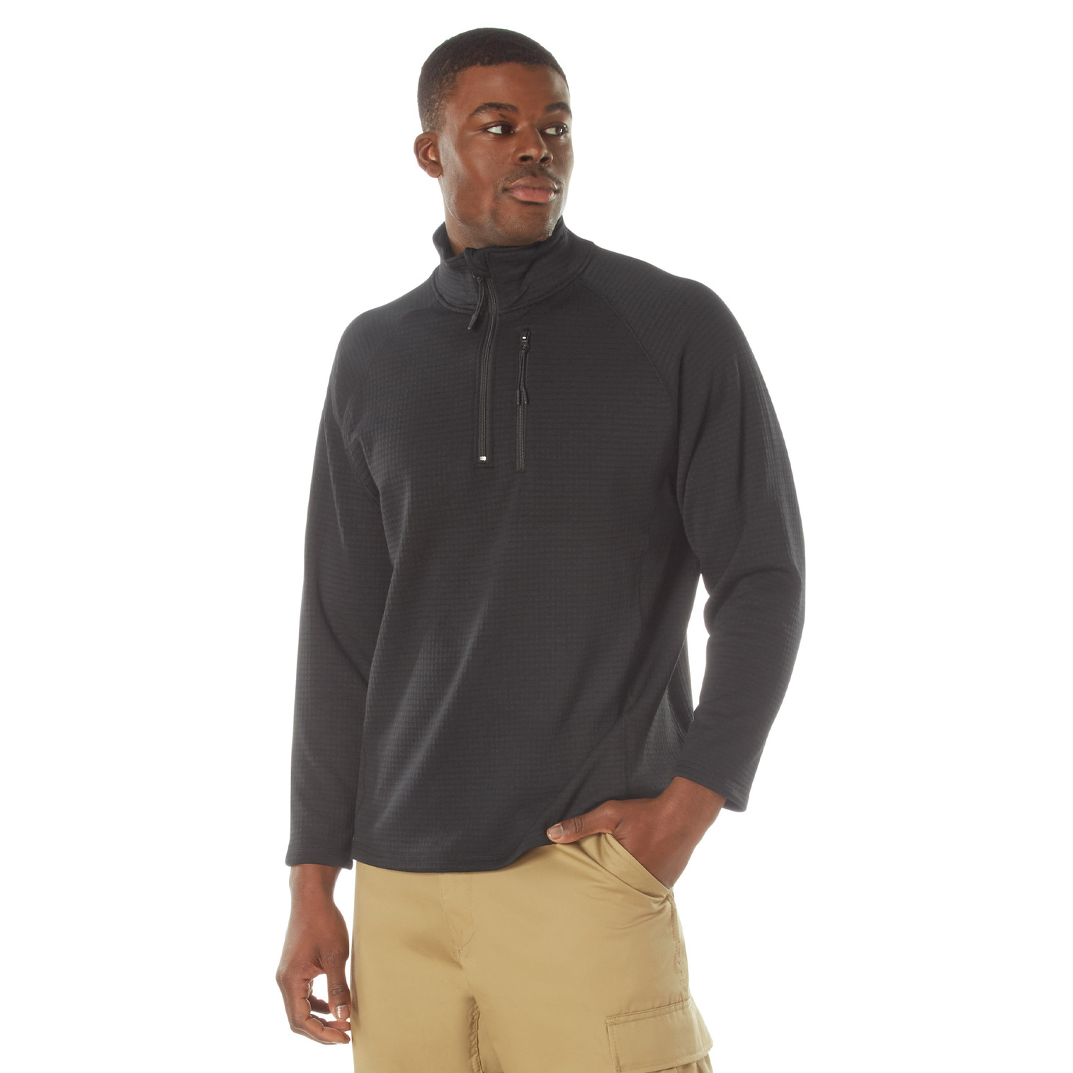 Rothco Grid Fleece Pullover - Black