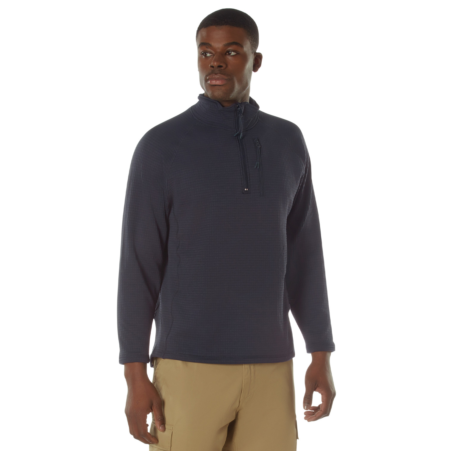 Rothco Grid Fleece Pullover - Midnight Navy Blue