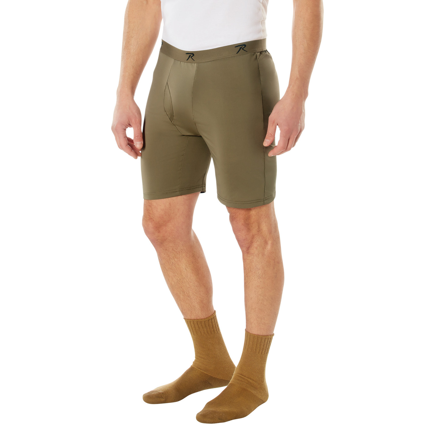 Rothco Long Length Moisture Wicking Performance Boxer Shorts - AR 670-1 Coyote Brown