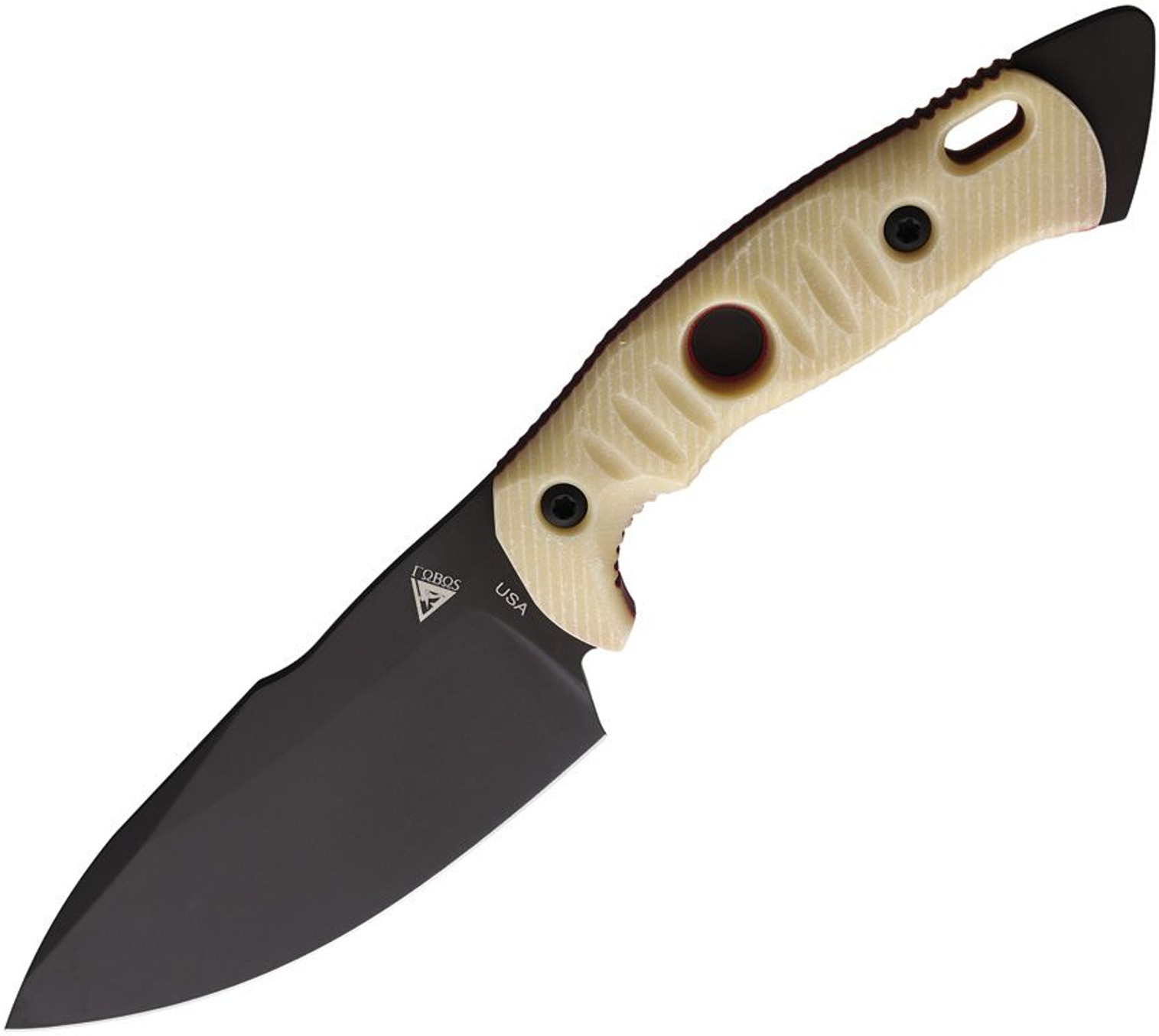 Fobos Knives Alaris Fixed Blade Ivory/Red CPM-3