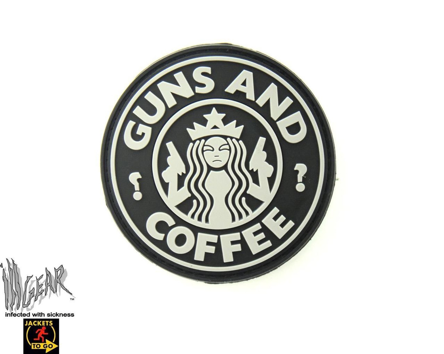 Guns & Coffee PVC - Black/Grey - Morale Patch