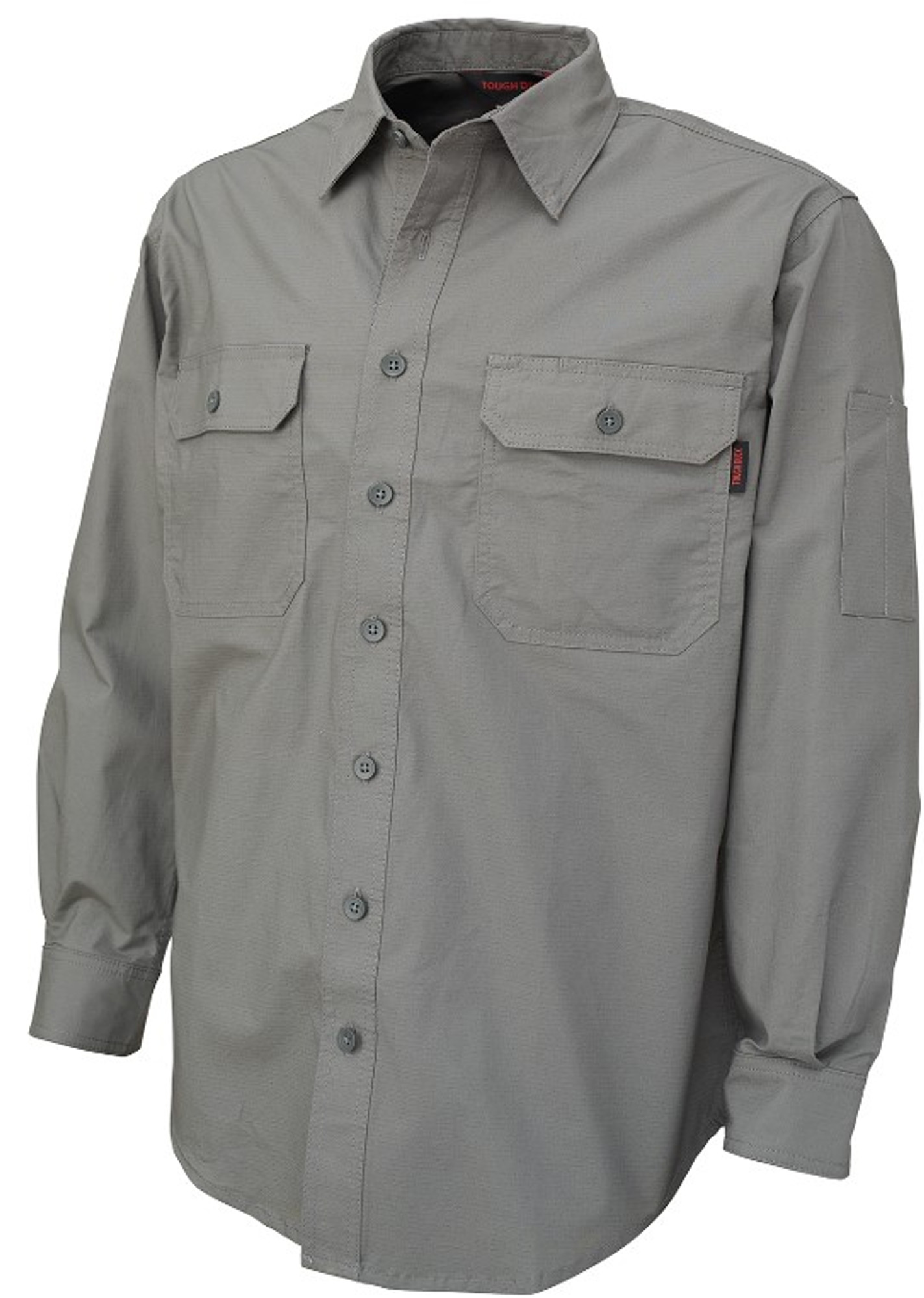 Long Sleeve Stretch Ripstop Shirt (Color: Grey)