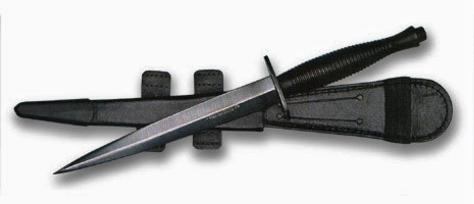 Sheffield Fairbairn-Sykes Commando Dagger Black w/ Sheath