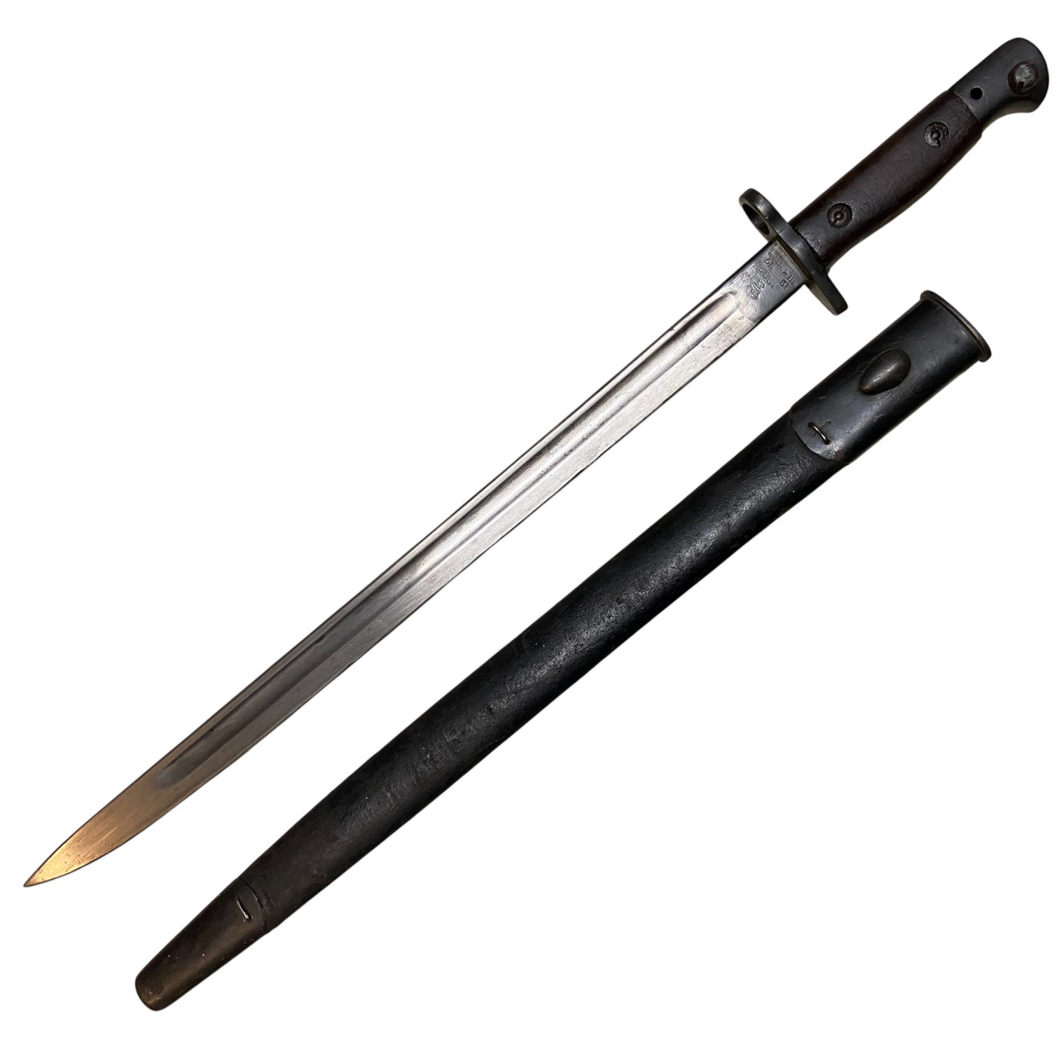 WW1 British Army P07/1907 Wilkinson Made SMLE Bayonet W/ Scabbard - Dated 1917