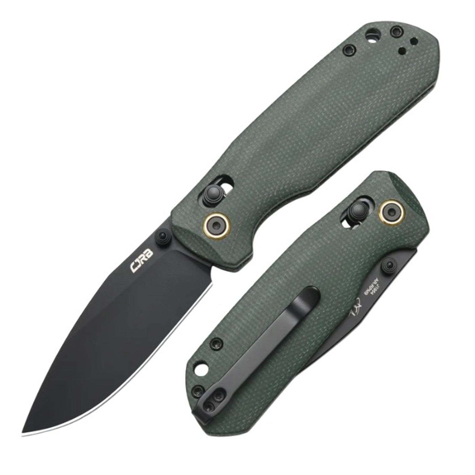 CJRB Maximal Crossbar Lock Black Micarta Green