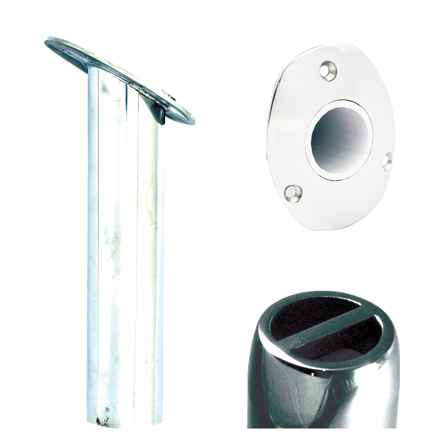 Tigress Oval Head SS Gunnel Mount Rod Holder - 30 - 9"