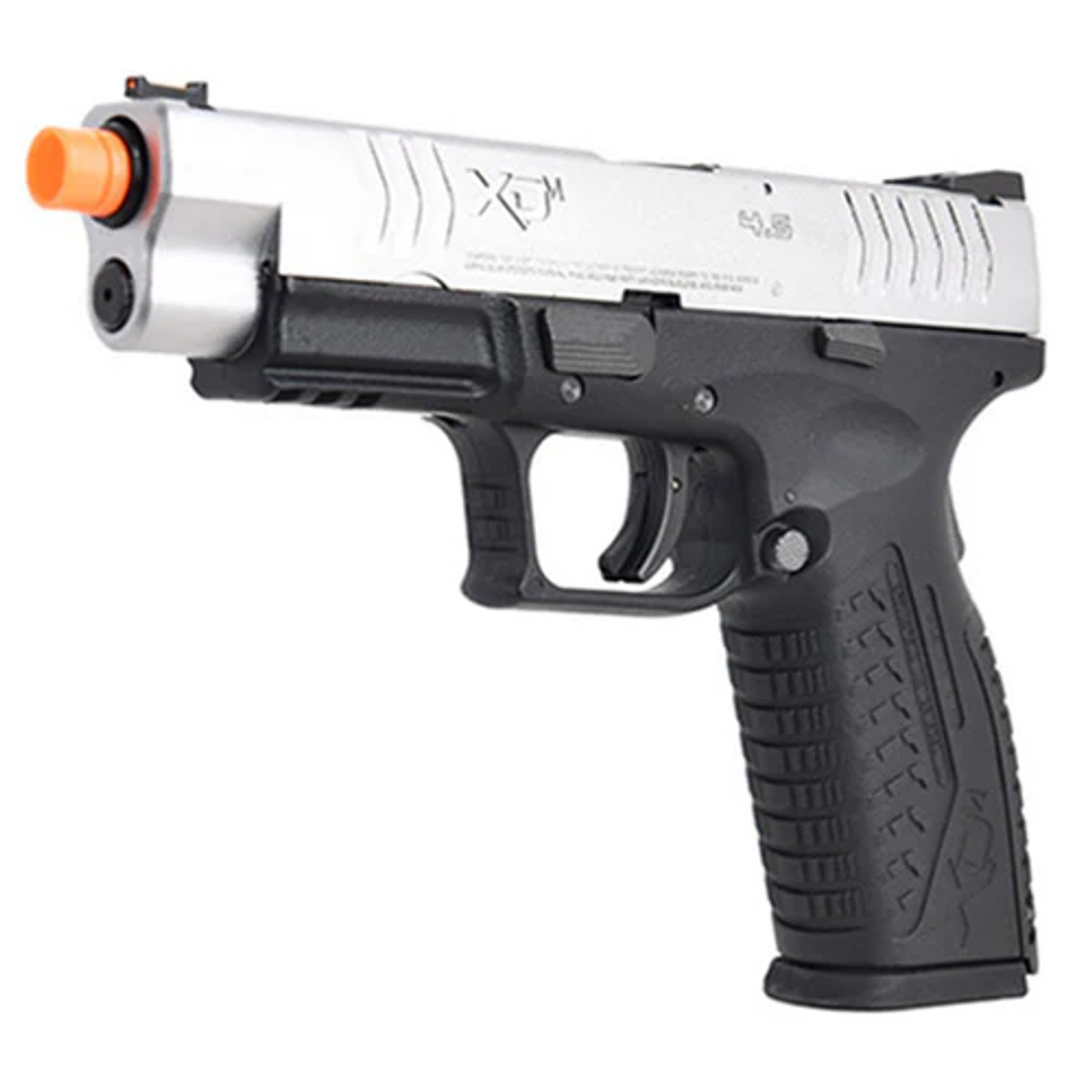 Springfield Armory Licensed XDM Gas Blowback Airsoft Training Pistol (Model: 4.5 Duty / 2-Tone Silver-Black)