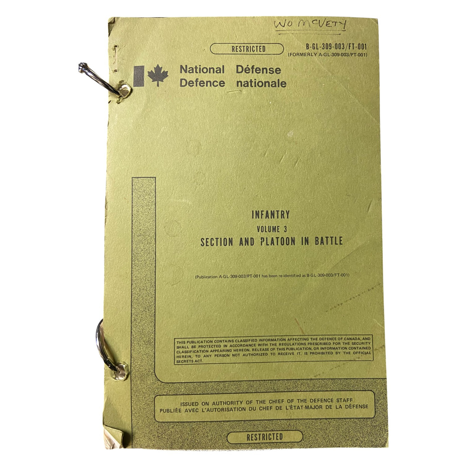 Canadian Armed Forces Infantry Section & Platoon in Battle Volume III - 1976